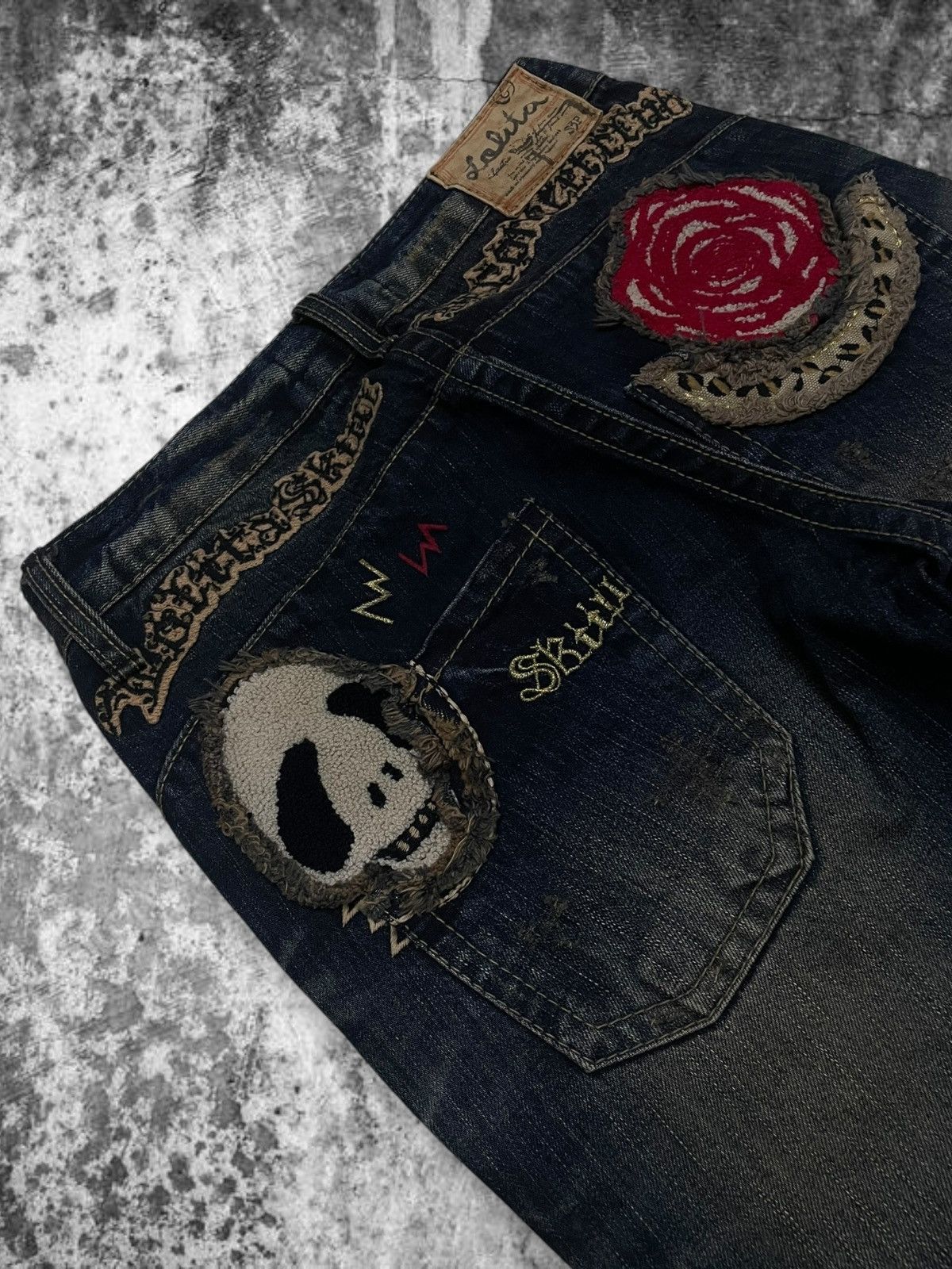 Japanese Brand Vintage Japan Designer 90’s Lolita Art Skull Nostalgia Denim Size US 28 / EU 44 - 6 Thumbnail