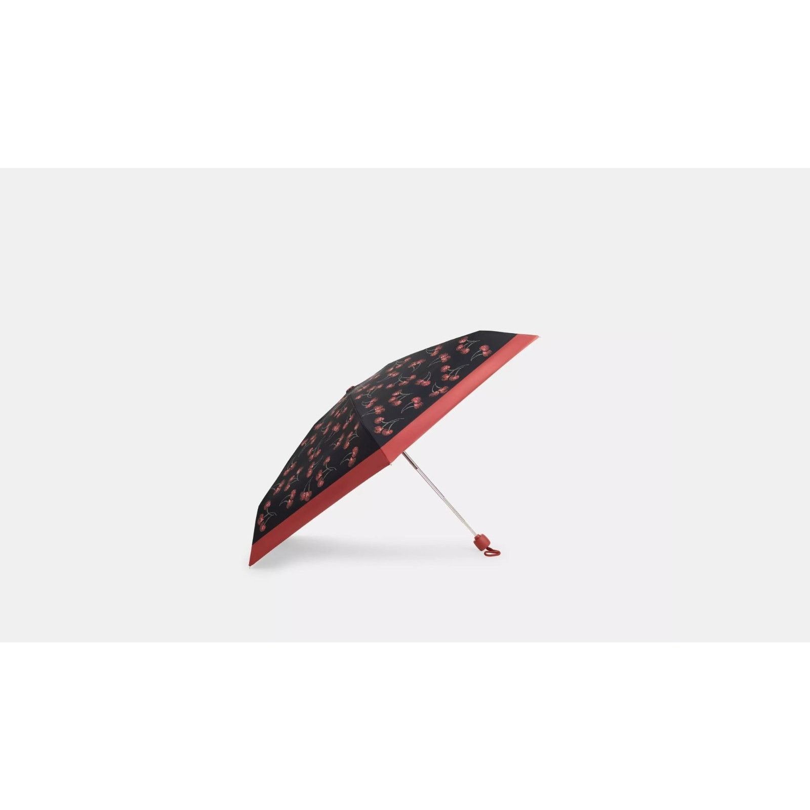 Coach Coach CDF36 Mini Umbrella Cherry Print Black UV Protection Size ONE SIZE - 3 Thumbnail