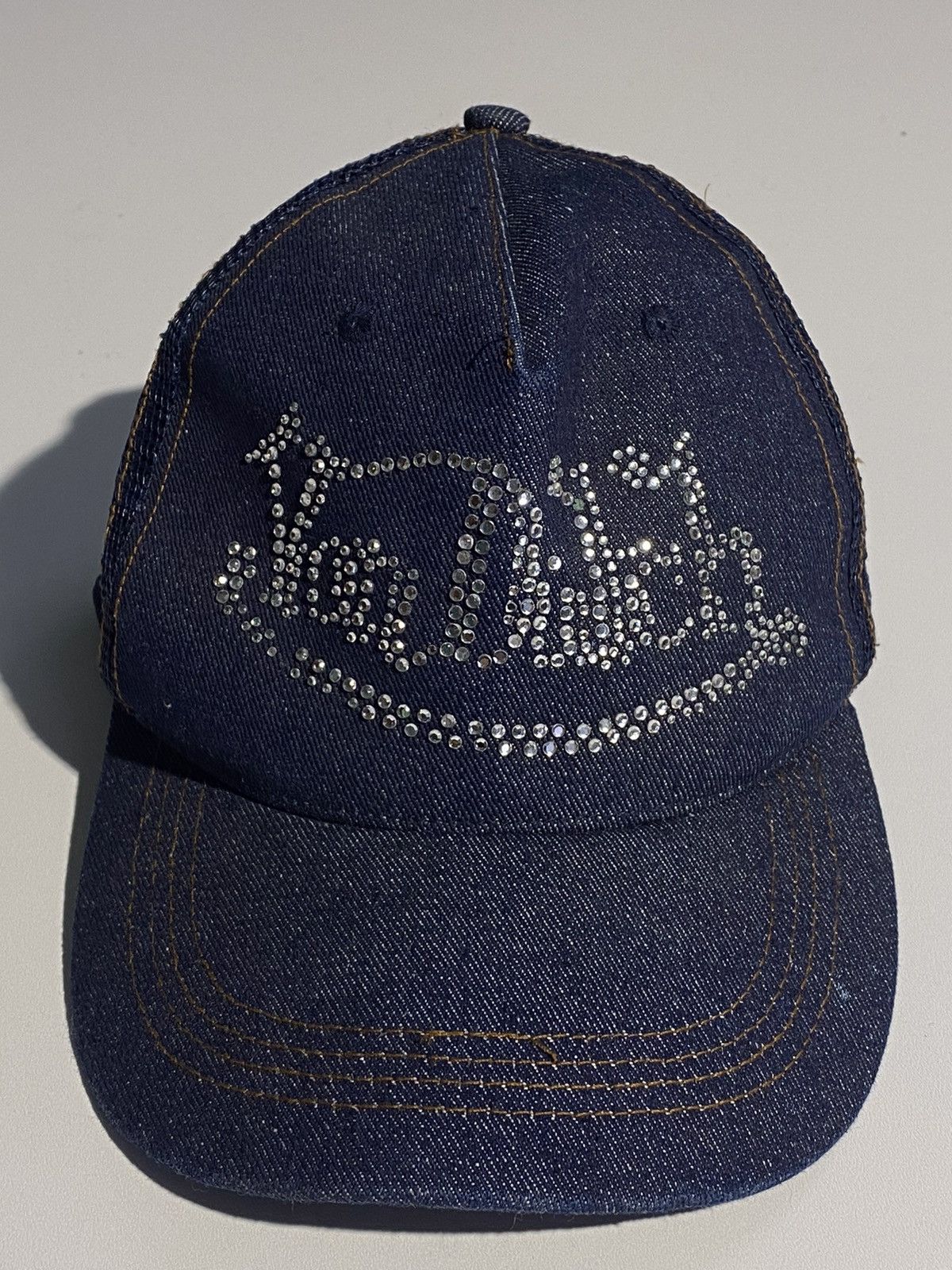 Von Dutch 🔥 00s VON DUTCH RHINESTONES EMBELLISHED DENIM CAP Y2k Size ONE SIZE - 2 Thumbnail
