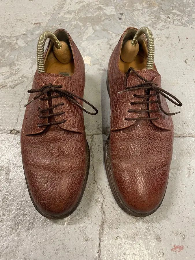 Balenciaga × Designer × Vintage Balenciaga Brown Leather Derby Shoes Size US 5.5 / EU 38 - 2 Thumbnail