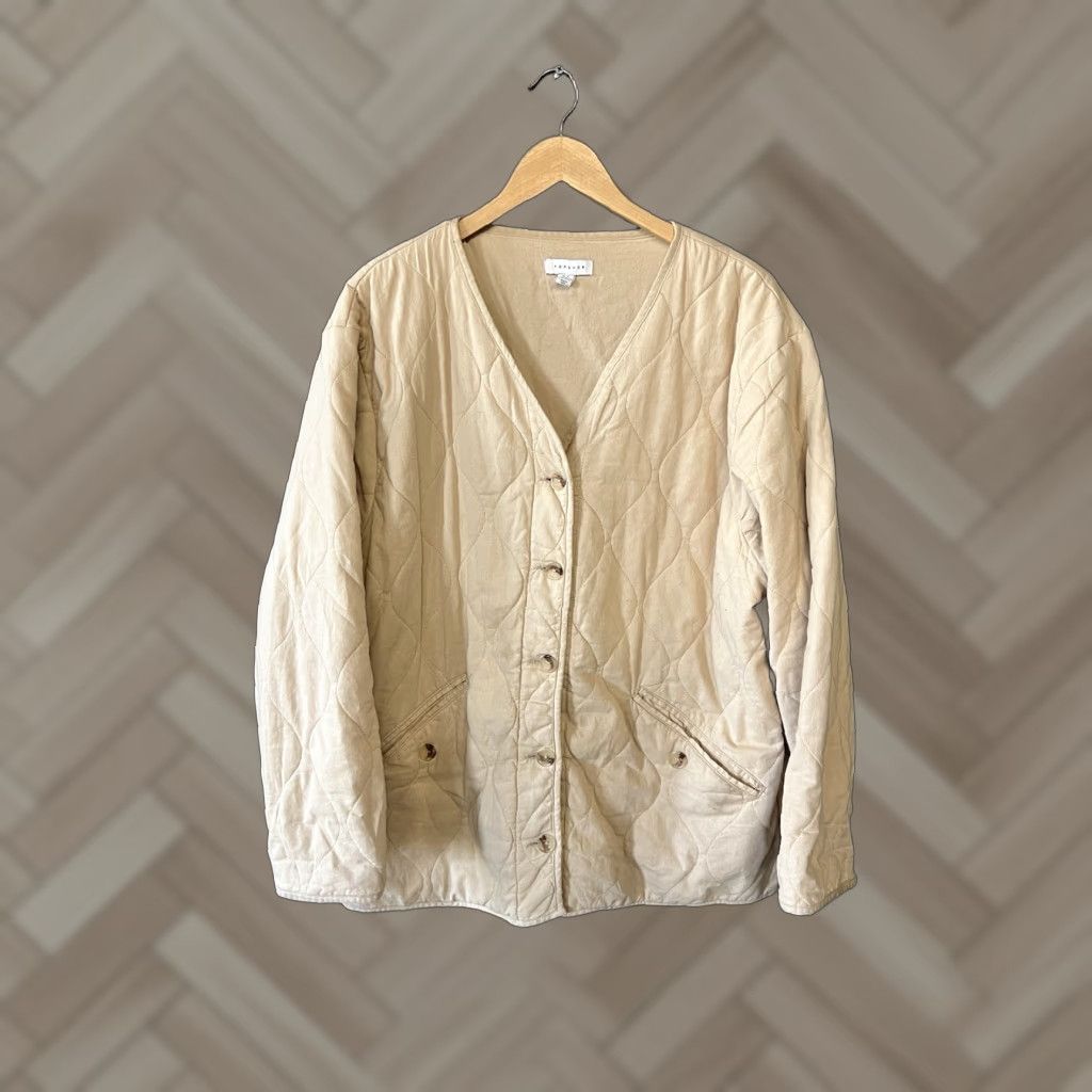 Topshop Topshop Cardigan Sweater Beige Quilted Womens Size 8-10 Jacket, Cardigan, Quilted, Beige, 8-10, Womens Tops Size M / US 6-8 / IT 42-44 - 1 Thumbnail