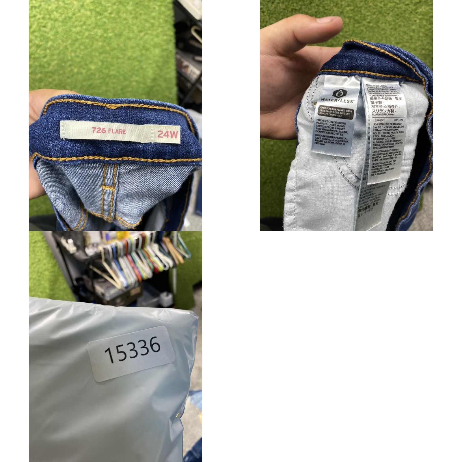 Levi's Levis Jeans 726 Flare Womens 24W Blue Denim Stretch High Rise Waterless Size 42" / US 20 - 8 Thumbnail