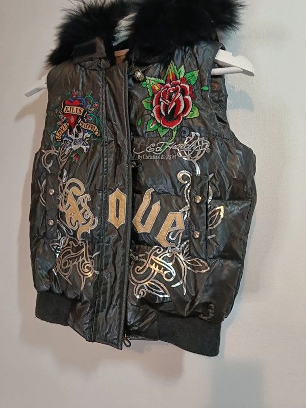 Ed Hardy Vintage 2000s Ed Hardy Snow Puffer Vest Down Jacket Size S / US 4 / IT 40 - 4 Thumbnail