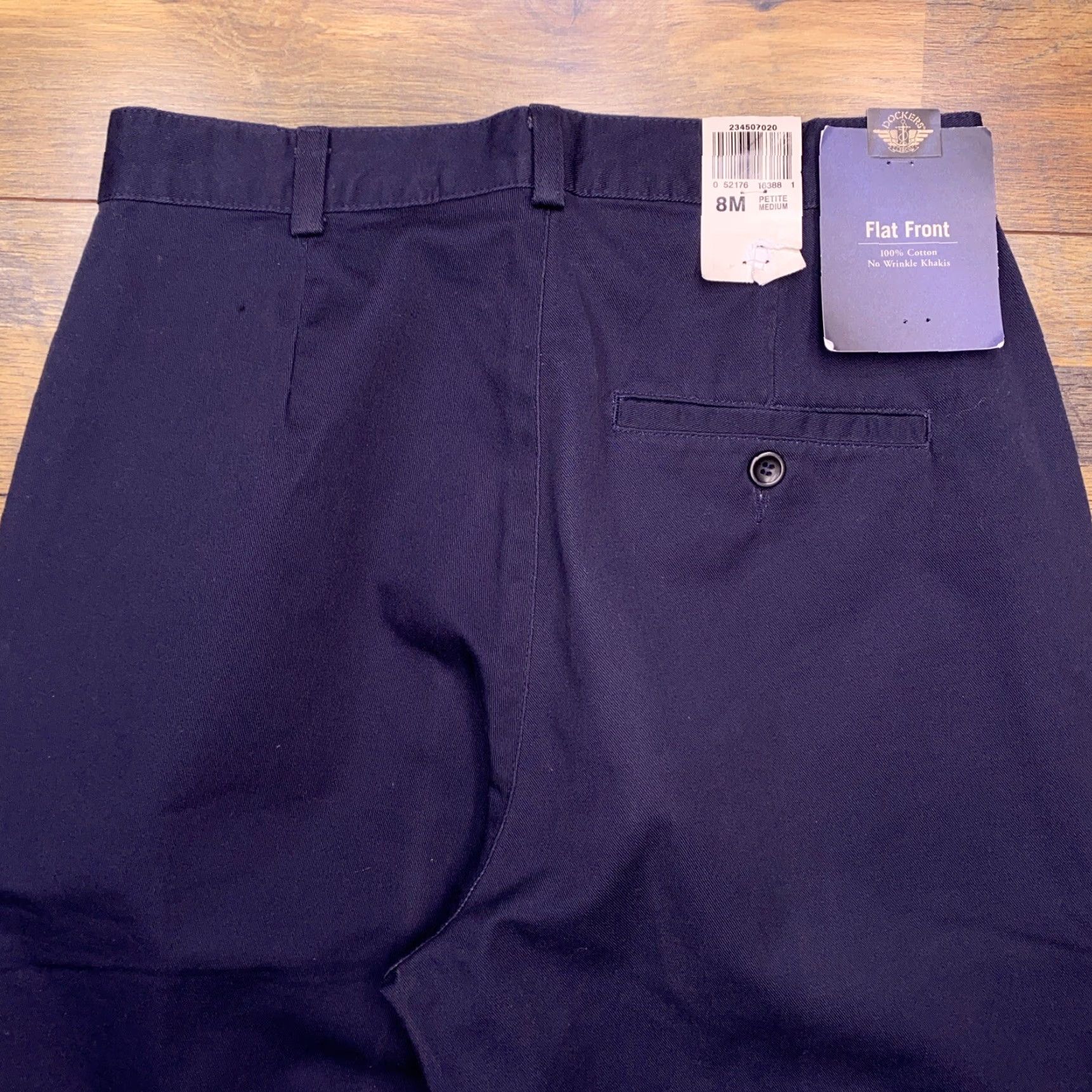 Dockers VINTAGE DOCKERS Khakis Pants Flat Front Blue Womens 8M Regular Straight High Rise Cotton Twill Size US 8 / IT 38 - 6 Thumbnail