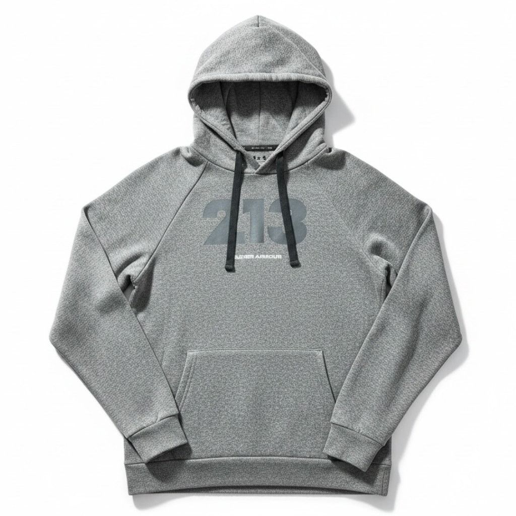 Under Armour Under Armour 213 Men's Medium Loose Fit Heatgear Gray Hoodie Size US M / EU 48-50 / 2 - 1 Thumbnail