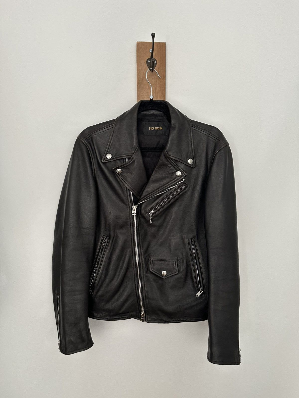 Buck Mason Buck Mason Black Leather Moto Jacket Size US XS / EU 42 / 0 - 1 Thumbnail