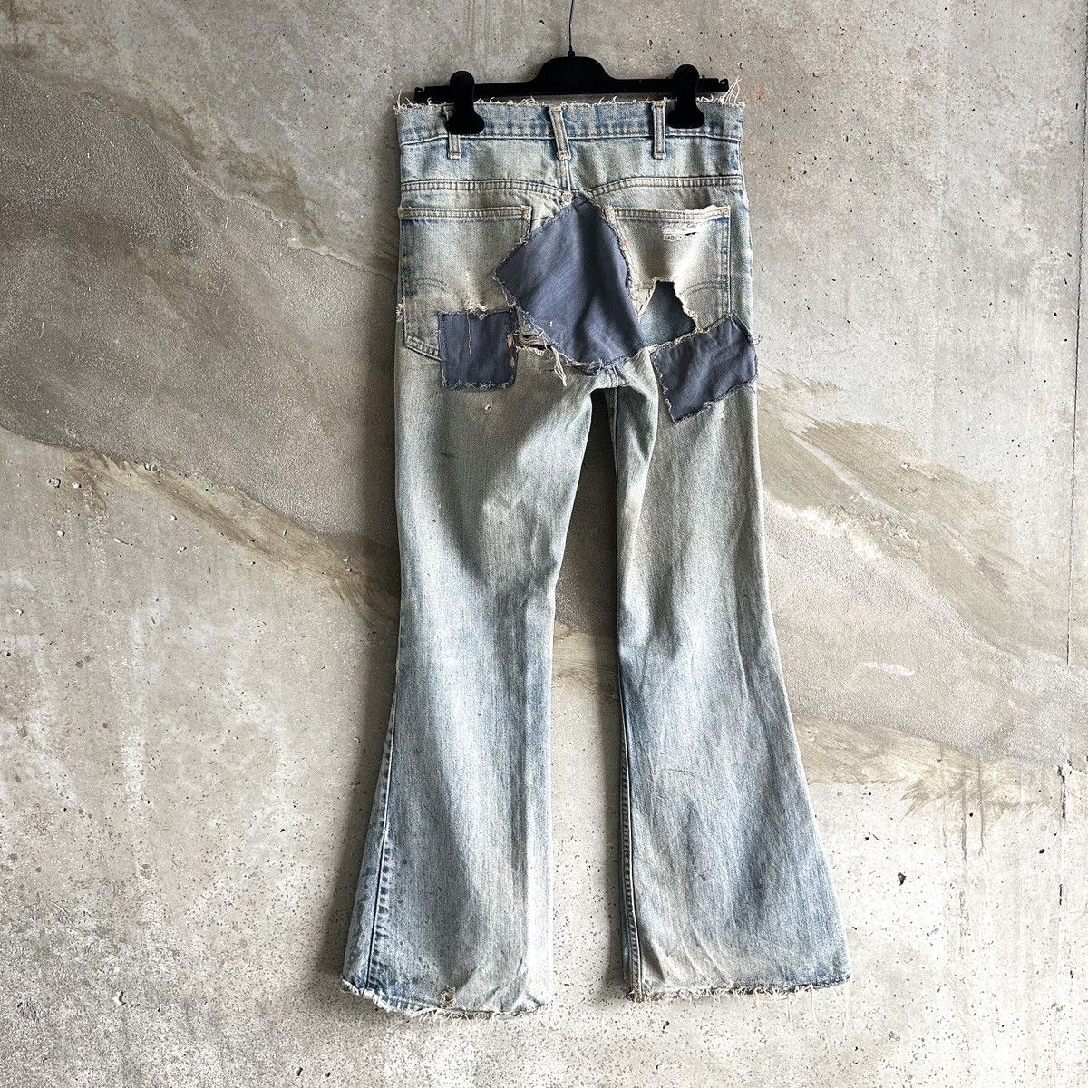 Levi's 60’s THRASHED Orange Tab 684 Flared Patchwork Denim Size US 32 / EU 48 - 3 Thumbnail