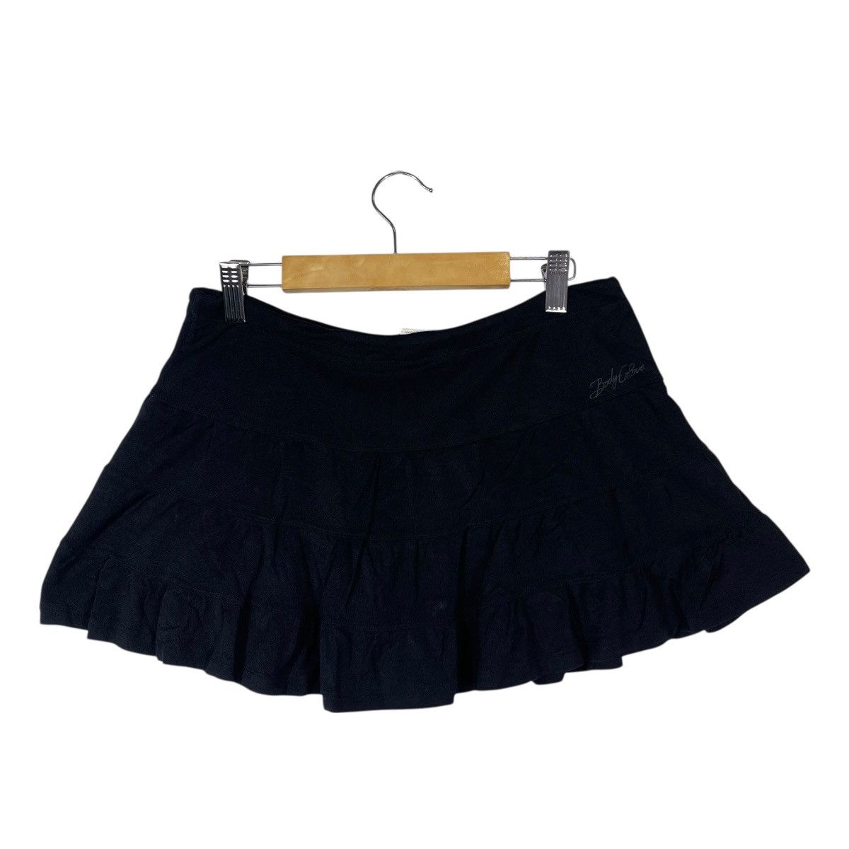 Body Glove Body Glove Y2K Black Ruffle Mini Skirt Low Rise Stretch Swim Size 29" - 3 Thumbnail