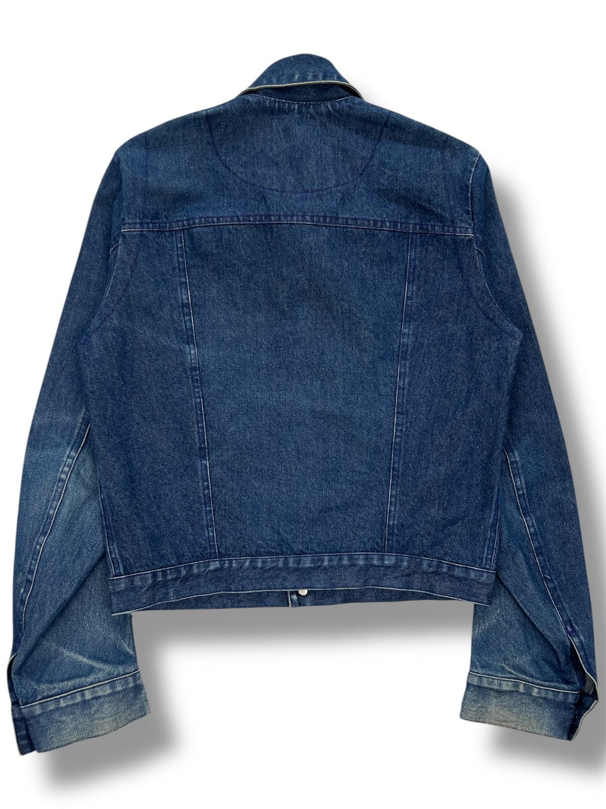 Japanese Brand Vintage Bustle Ditch Dirty Distressed Denim Jacket Size US XXS / EU 40 - 2 Thumbnail