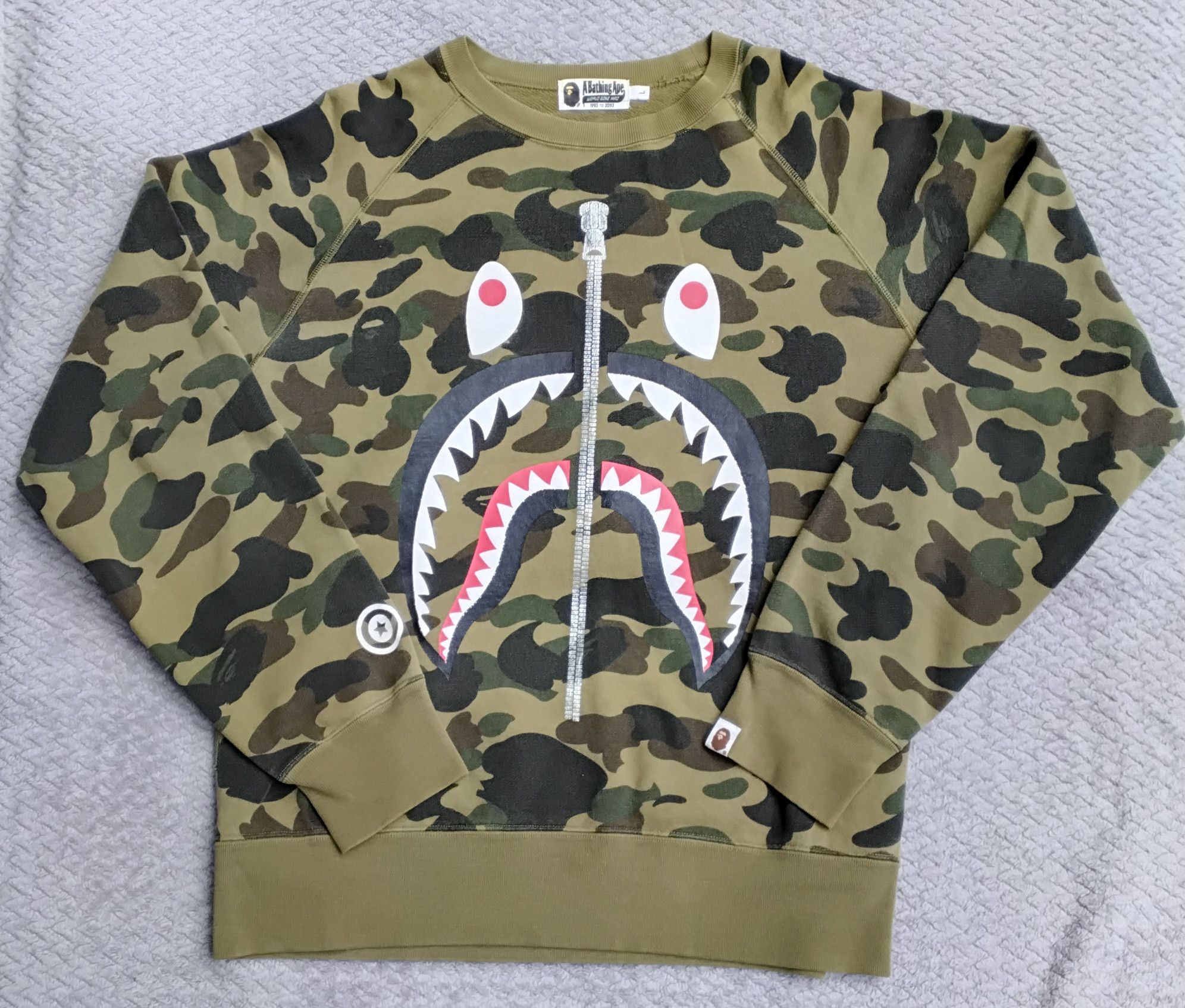 Bape × Kaws BAPE × Kaws Sweat Shirt Bendy 1st Camo Green [Size L