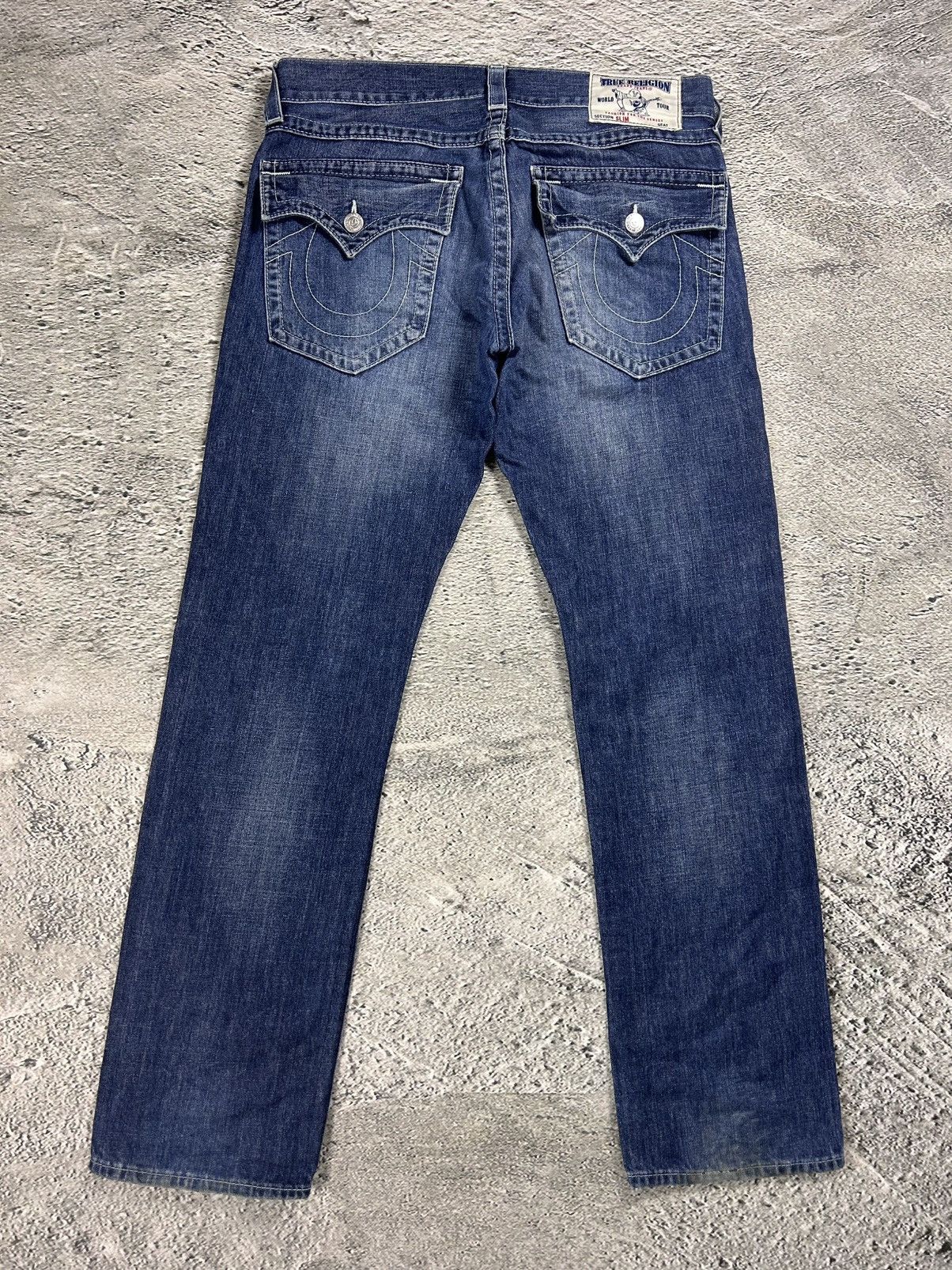 True Religion True Religion navy blue jeans white stitching Y2K Size US 34 / EU 50 - 1 Thumbnail