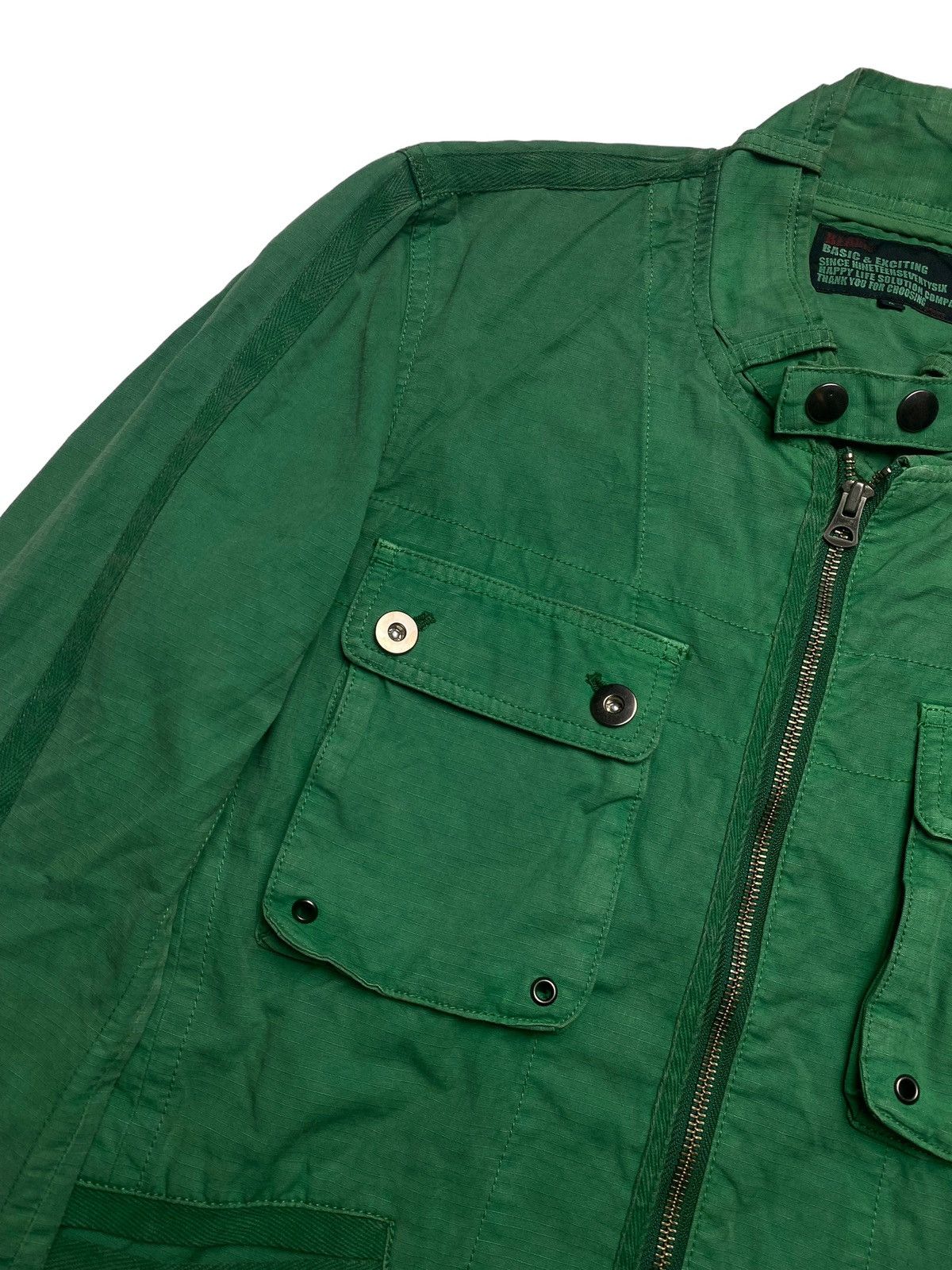 Beams Plus 2000s Beams - Green Biker Jacket Size US M / EU 48-50 / 2 - 10 Thumbnail