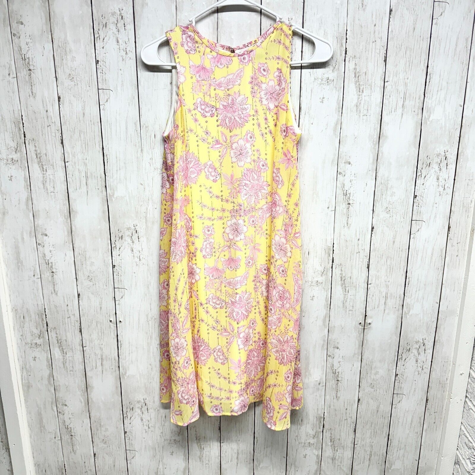 Tommy Hilfiger Tommy Hilfiger Dress 2 Eloise Floral Chiffon Trapeze Yellow Size XS / US 0-2 / IT 36-38 - 1 Thumbnail