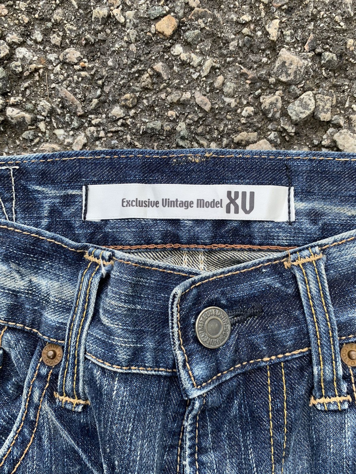 Edwin FLARE💥 EDWIN XV PUNK FADED RUSTY JAPANESE DISTRESSED DENIM🎌☠️ Size US 30 / EU 46 - 16 Thumbnail