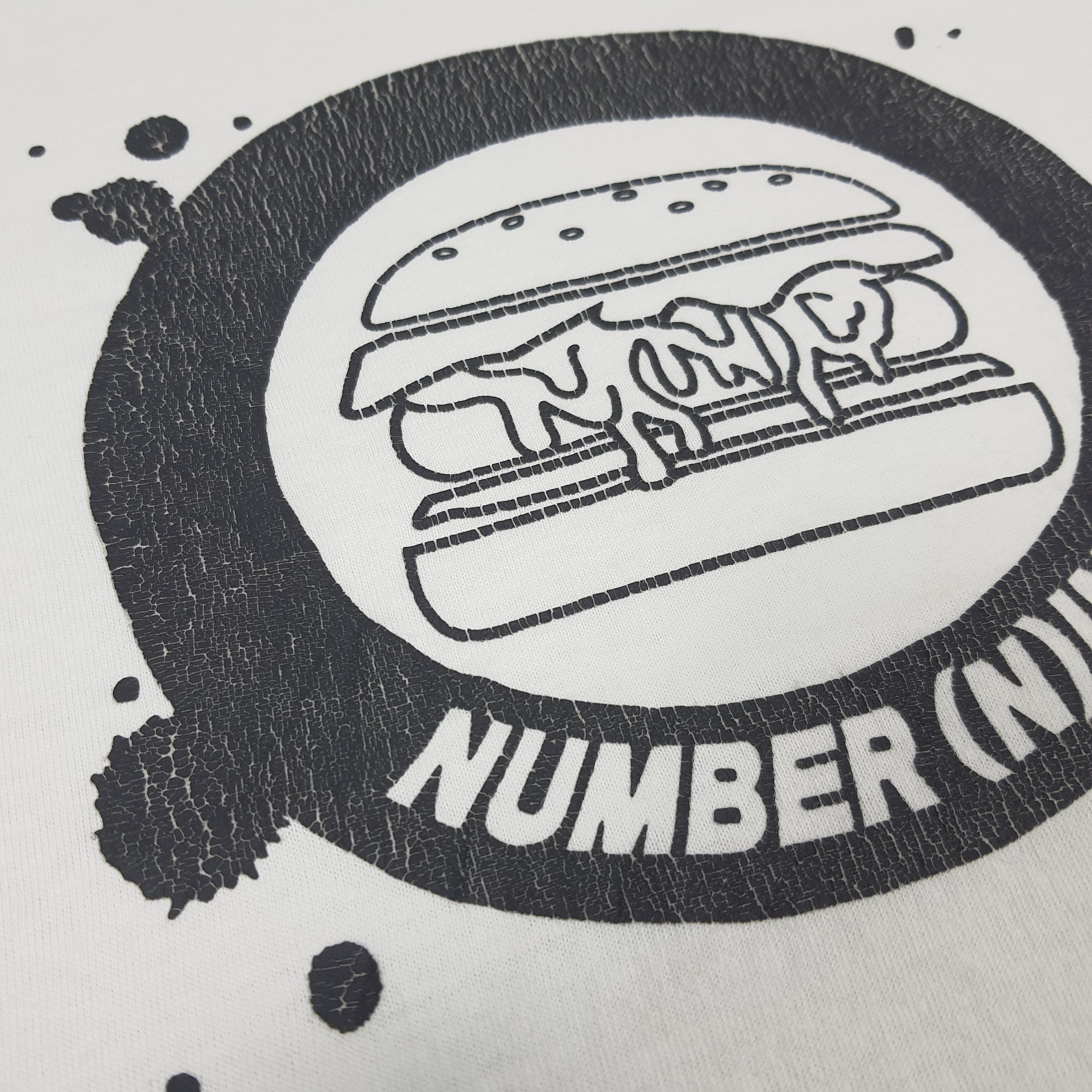 Japanese Brand × Vintage Vintage Number Nine Denim Hamburger Streetwear T-shirt Size L / US 10 / IT 46 - 2 Thumbnail