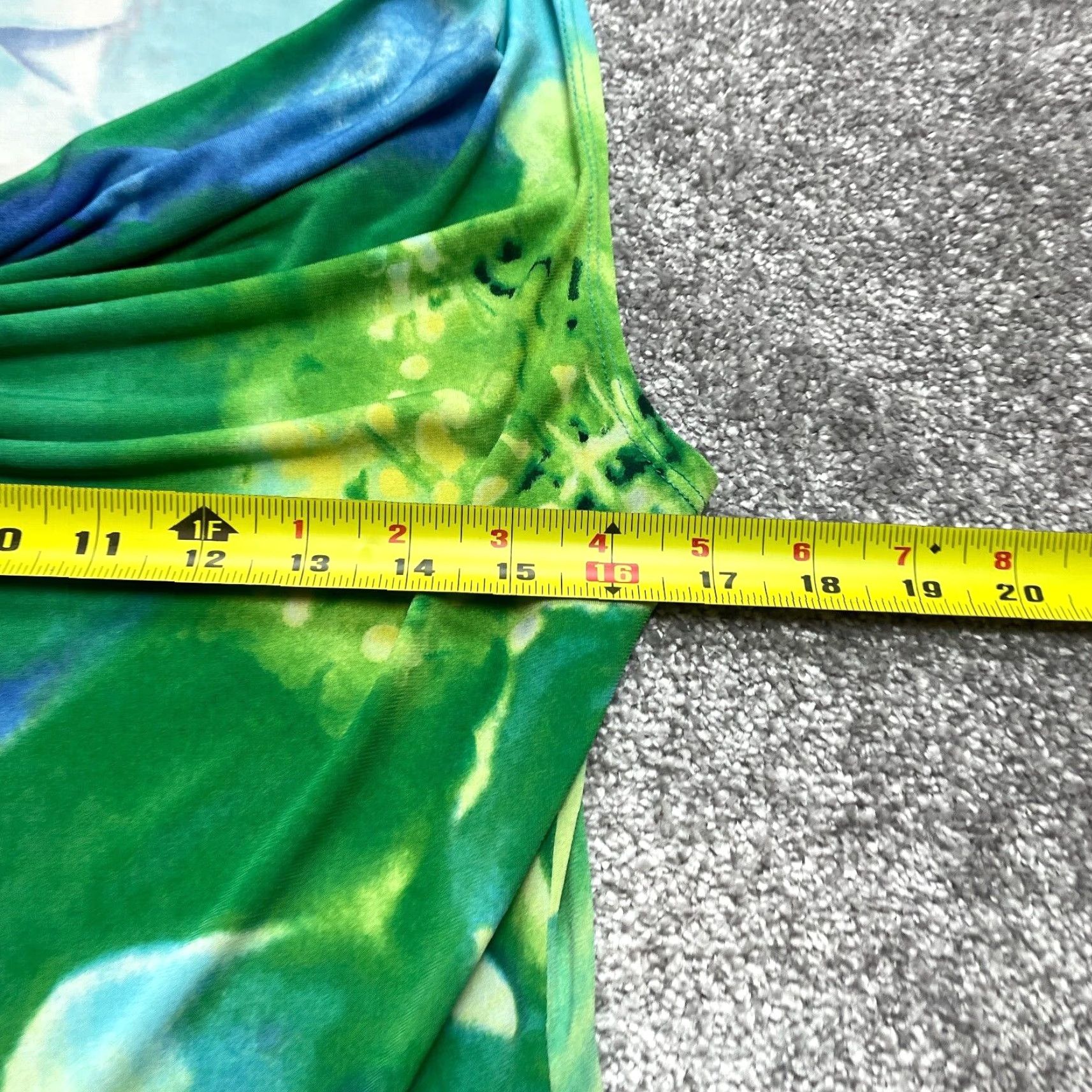 Vintage Strazzi Tank Top Blouse Womens Small Blue Gren Tie Dye Stretch Sleeveless Ladies Size S / US 4 / IT 40 - 6 Thumbnail