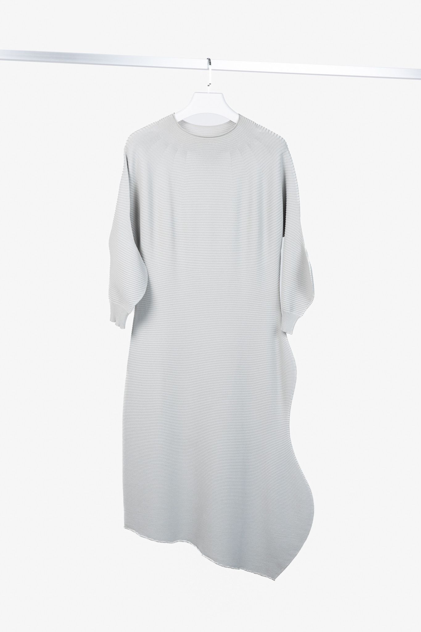Issey Miyake Issey Miyake SS/23 Concretion Light Grey Ribbed Midi Dress Size M / US 6-8 / IT 42-44 - 1 Thumbnail
