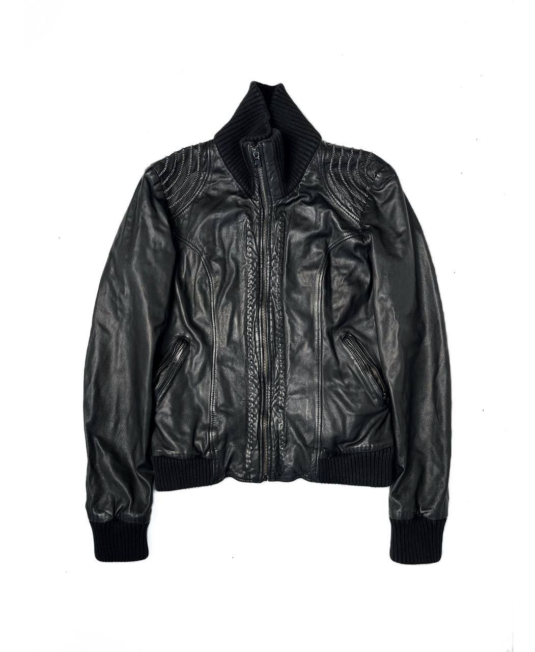 Diesel Vintage Diesel Chain Embellished Leather Blouson Jacket Size US XS / EU 42 / 0 - 3 Thumbnail