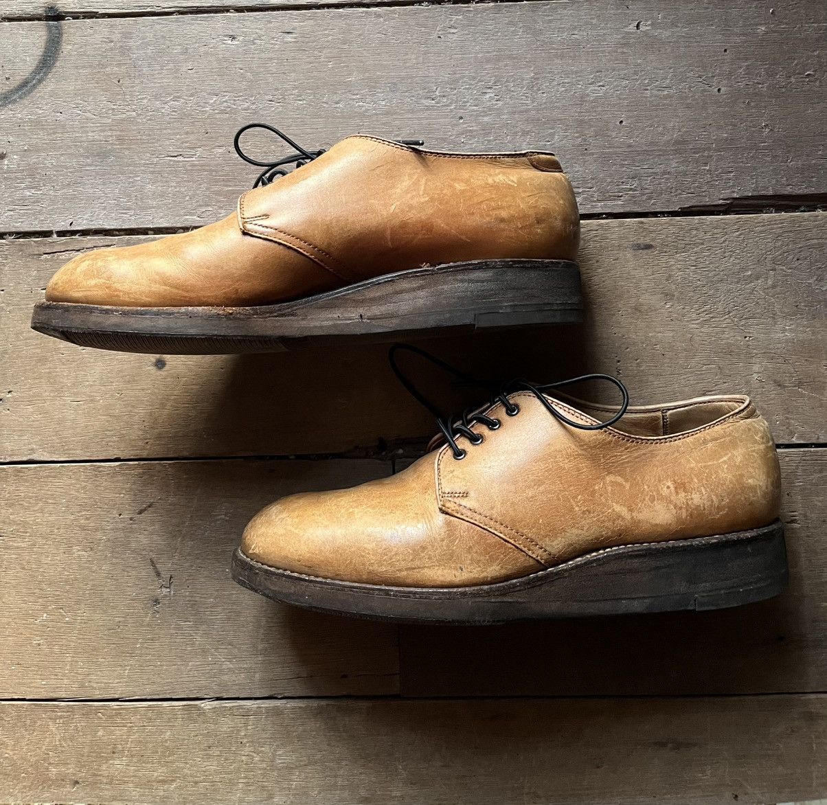 Alden Alden Oxford/Derby Tan Leather Shoes Beige Size US 8.5 / EU 41-42 - 3 Thumbnail