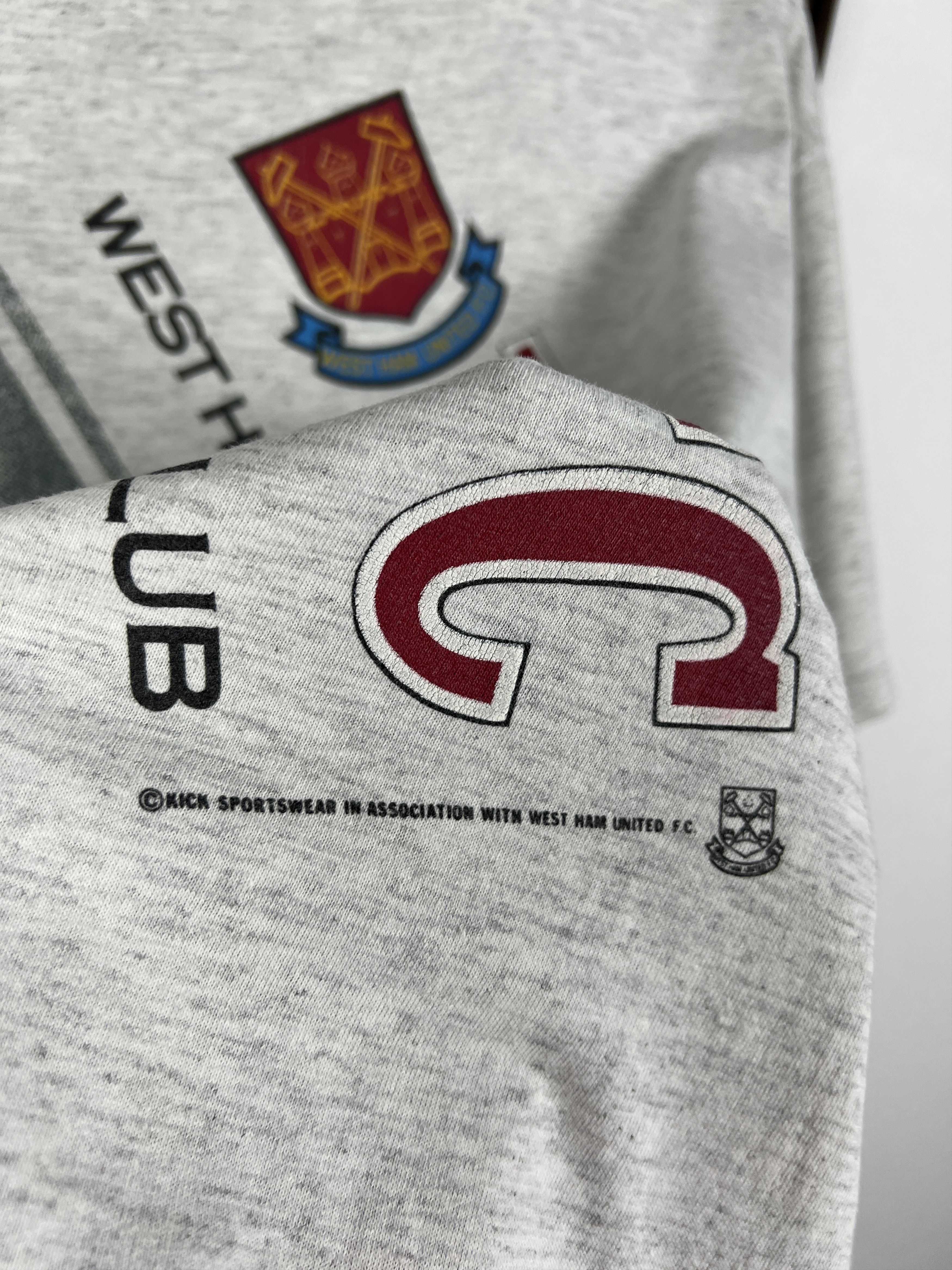 Vintage West Ham United Football Shirt Over Print Soccer Jersey Size US L / EU 52-54 / 3 - 5 Thumbnail