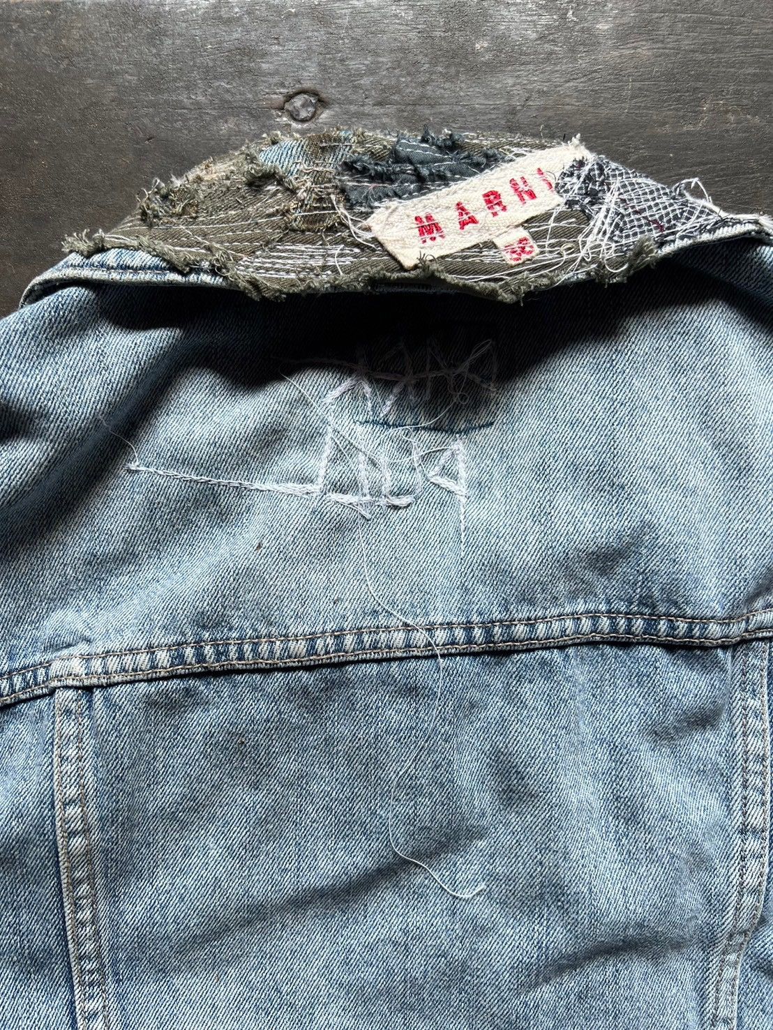 Vintage Grail* Vintage "FUCK" Patchwork Denim Jackets by DARKPULL Size US S / EU 44-46 / 1 - 9 Thumbnail