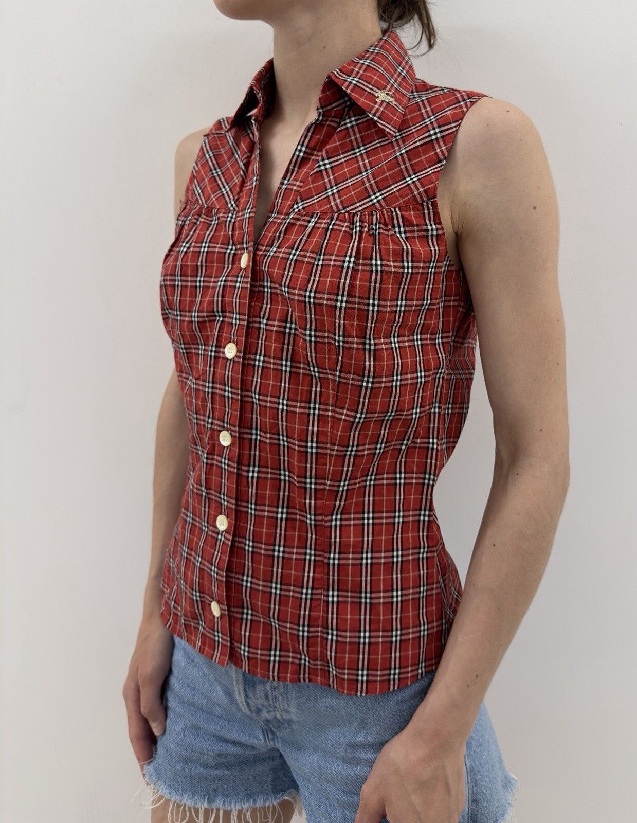 Burberry Burberry London Blue Label Plaid Red Shirt Size 38 Size XS / US 0-2 / IT 36-38 - 8 Thumbnail
