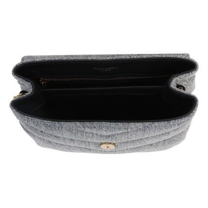 Saint Laurent Paris o1s1wg110925 Size: OS / Toy Loulou Denim Bag in Grey Size ONE SIZE - 5 Thumbnail