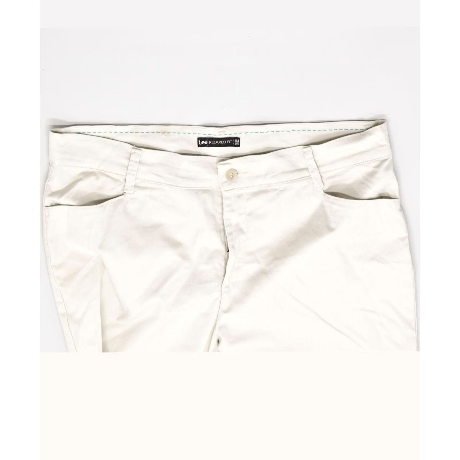 Lee LEE Womens Casual Trousers W38 L33 White Cotton Relaxed Fit Straight CC10 Size 26" / US 2 / IT 38 - 5 Thumbnail