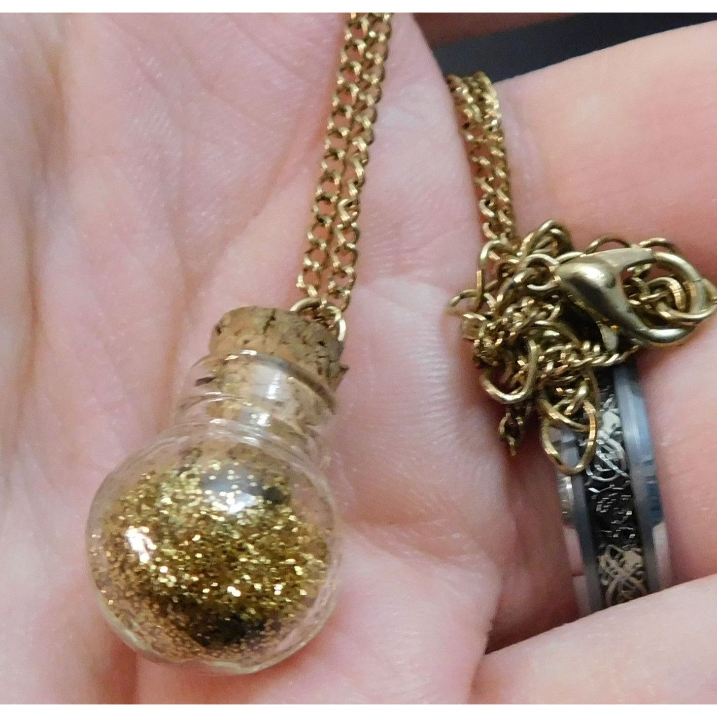 Handmade Handmade Gold Glitter Fairy Dust Necklace Size ONE SIZE - 2 Thumbnail