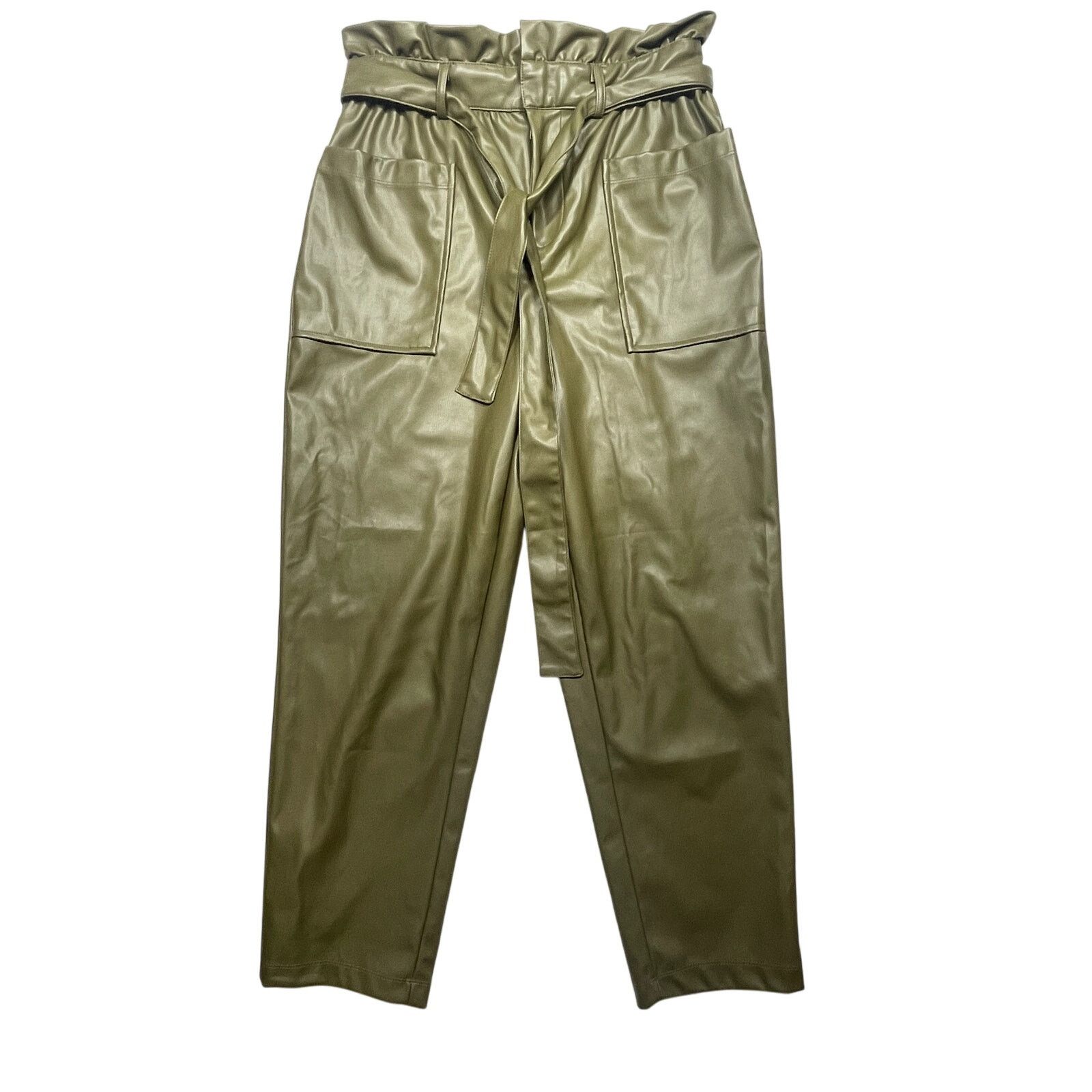 Other Who What Wear Women's Faux Paperbag Leather Pants - Size 6 Size 28" / US 6 / IT 42 - 1 Thumbnail