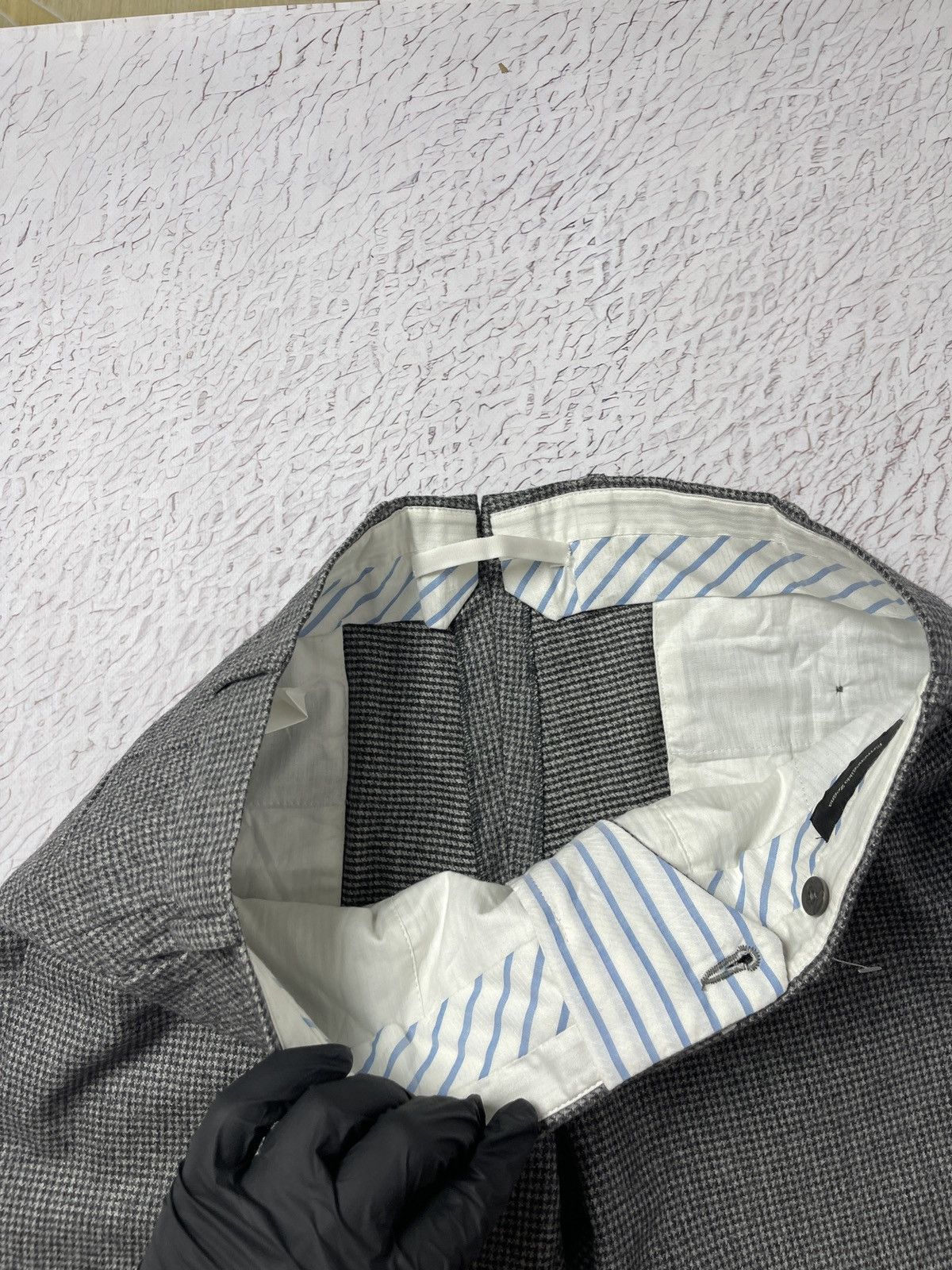 Ermenegildo Zegna Ermenegildo Zegna grey wool Houndstooth dress casual pants Size US 32 / EU 48 - 9 Thumbnail