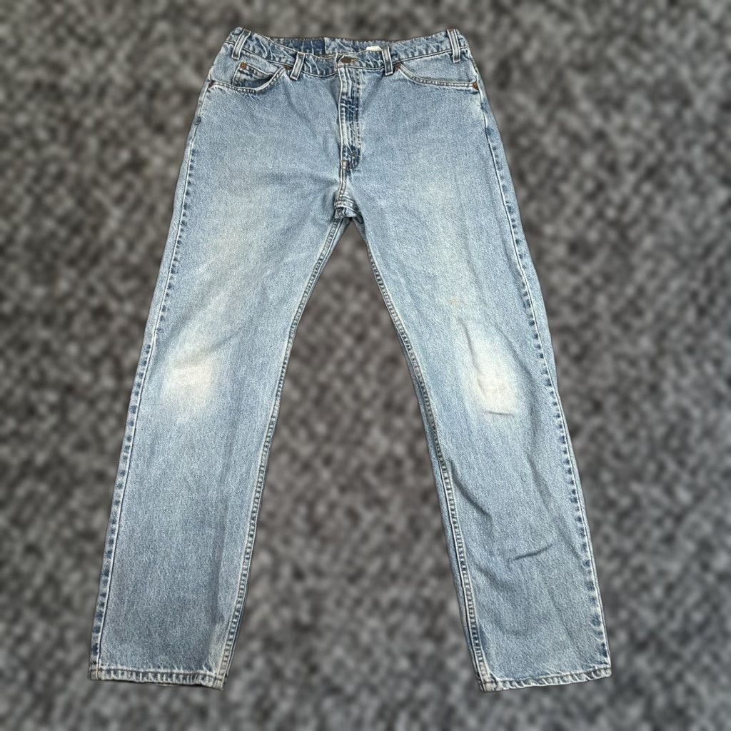 VINTAGE Levi's Denim Jeans 505 Mens 36x32 Made USA Relaxed Straight Blue 90s Orange Tab Mens