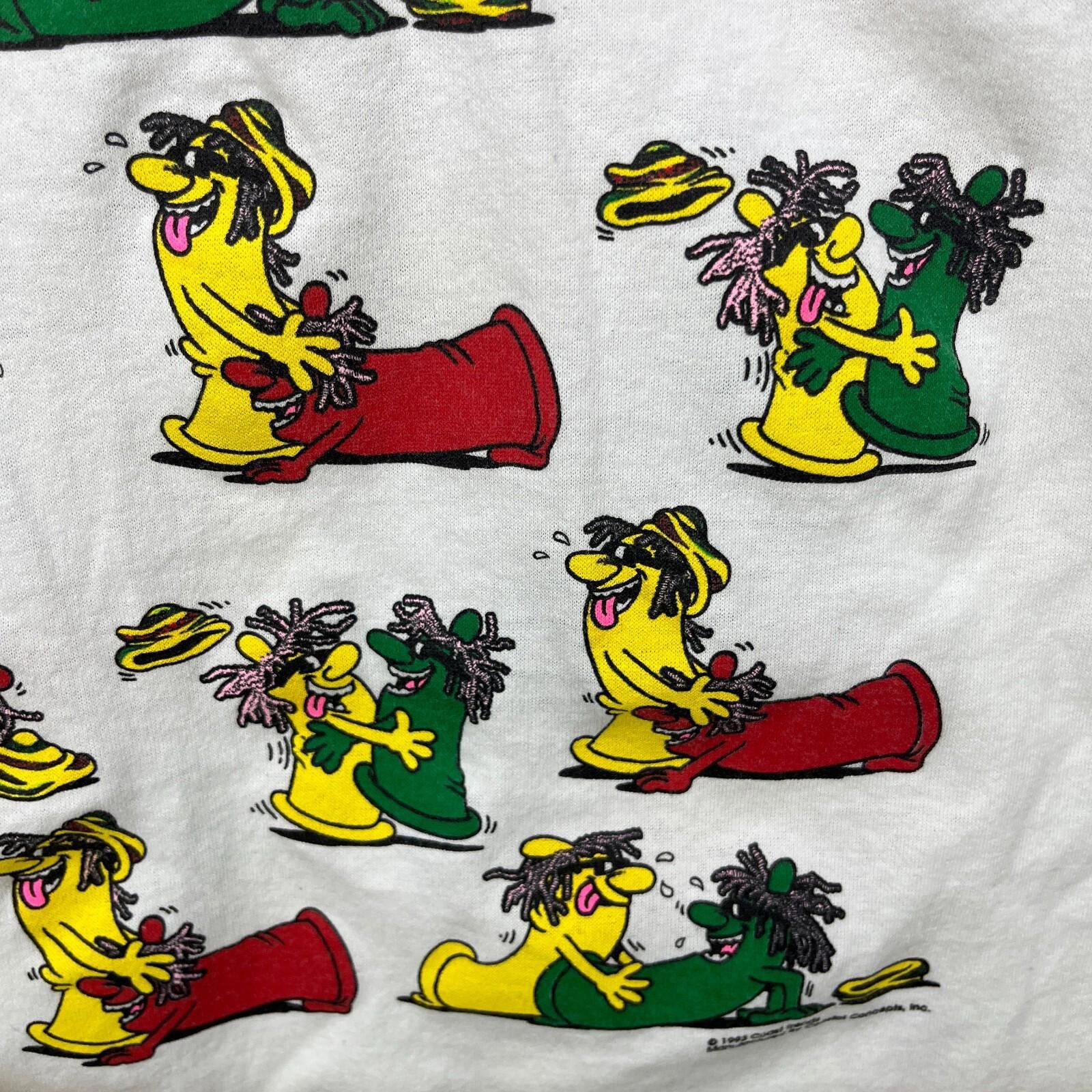 Vintage Vintage 90s Sex Position Condoms Rasta Funny T-Shirt Large Size US XL / EU 56 / 4 - 12 Thumbnail