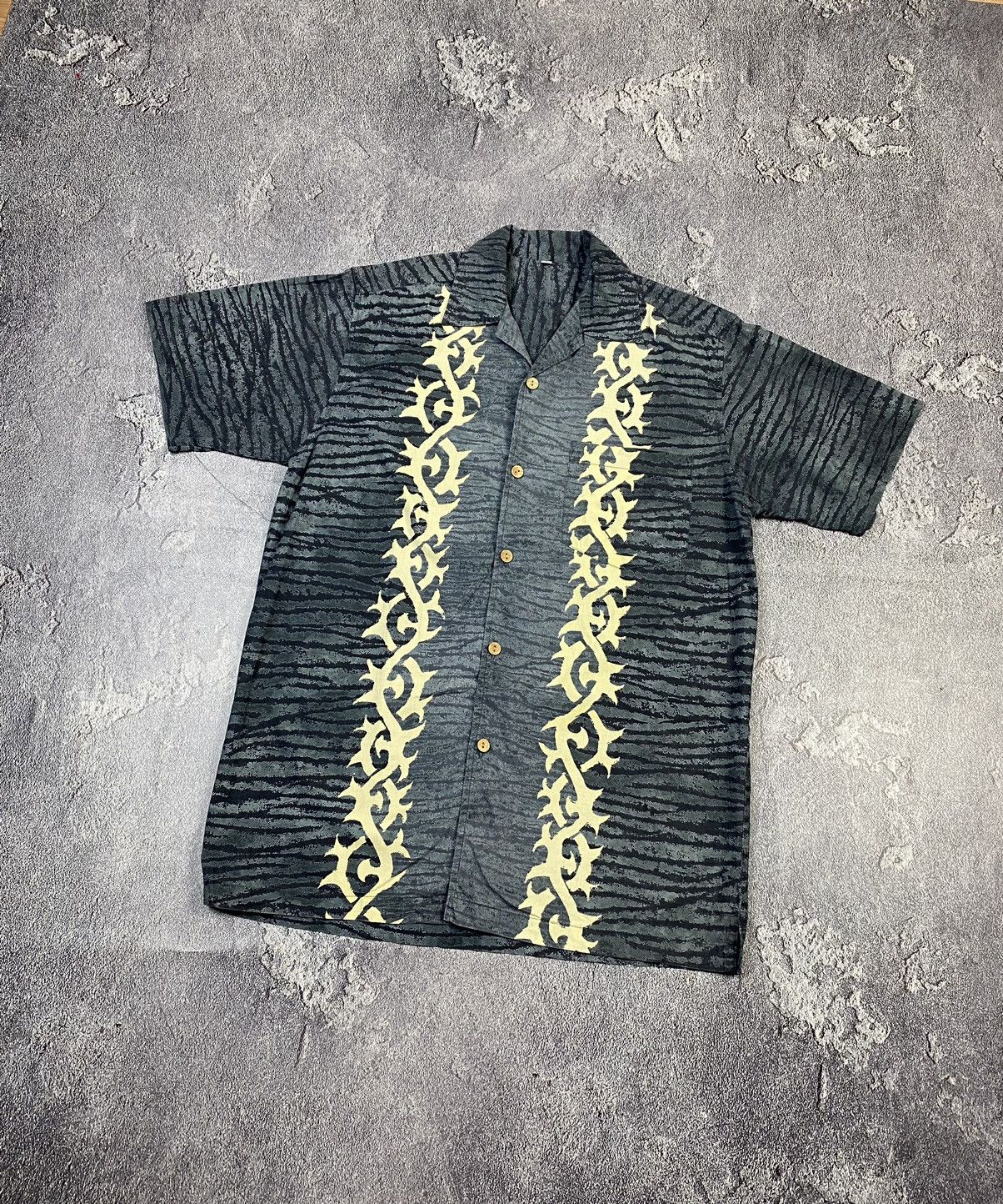 Vintage VTG 90s Hawaii Aloha Grey Shirt Y2K Surf Style Size US M / EU 48-50 / 2 - 2 Thumbnail
