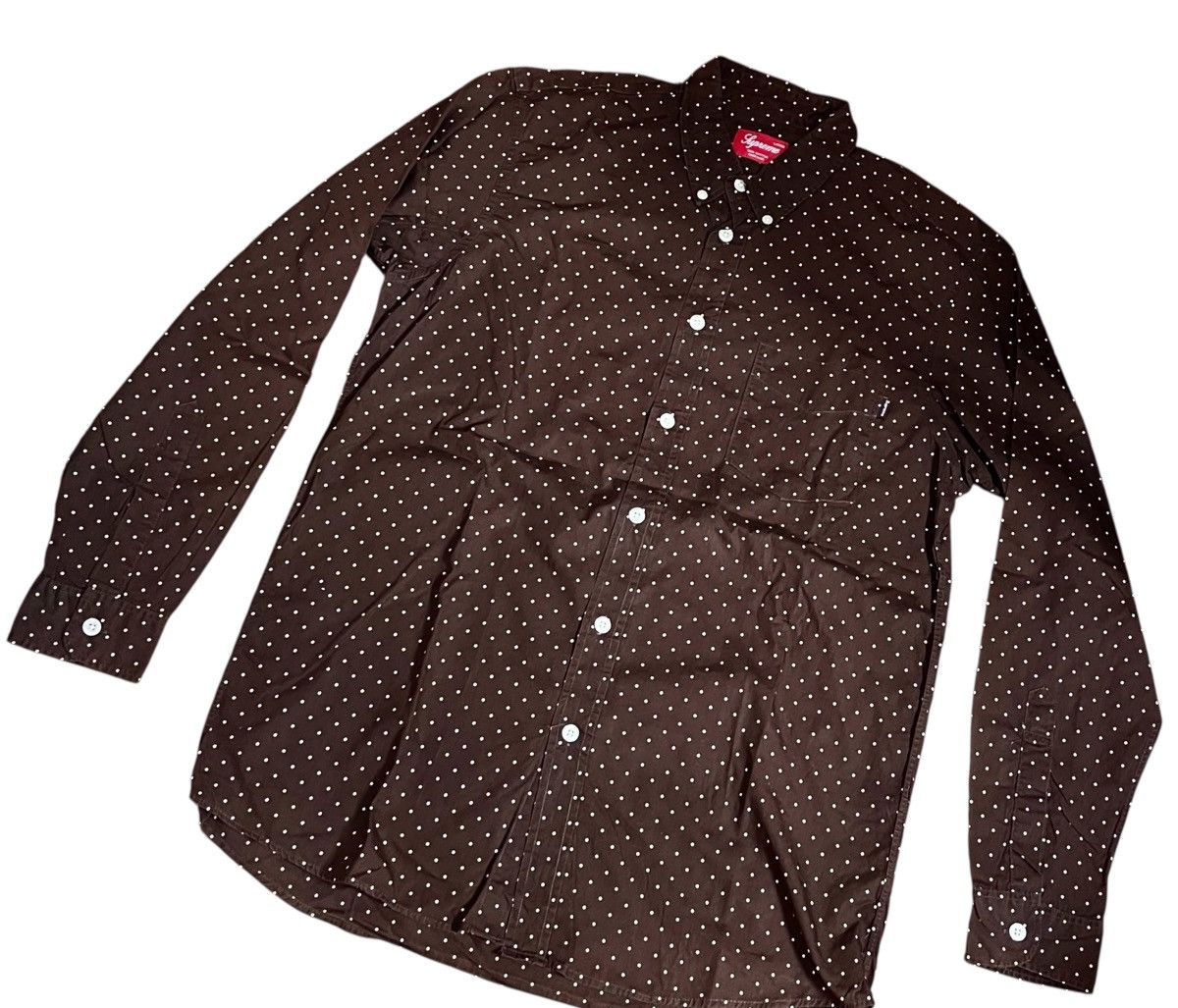 Supreme Vintage supreme brown polkadot button down shirt Size US L / EU 52-54 / 3 - 2 Thumbnail