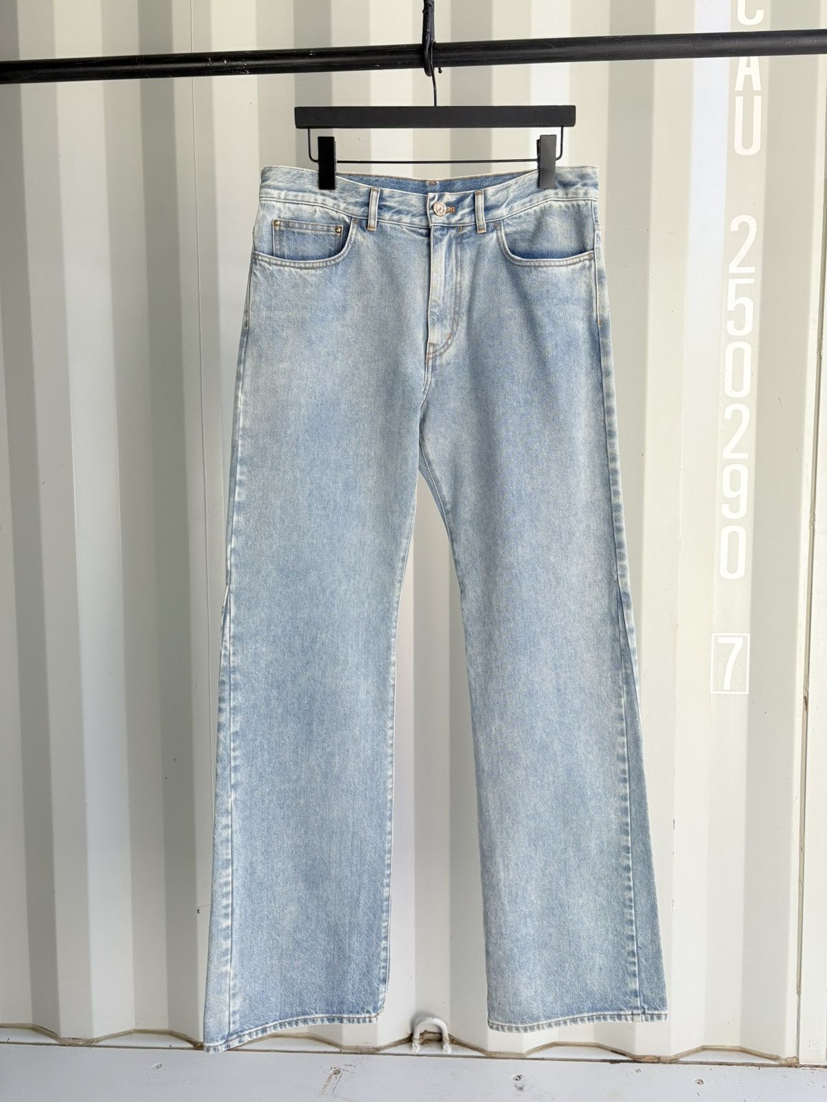 Pre-owned Louis Vuitton X Virgil Abloh Staple Flare Insert Denim In Blue