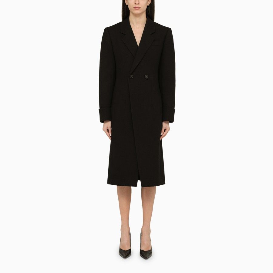 image of Bottega Veneta O1D2Blof01223 Coat In Black, Women's (Size Medium)