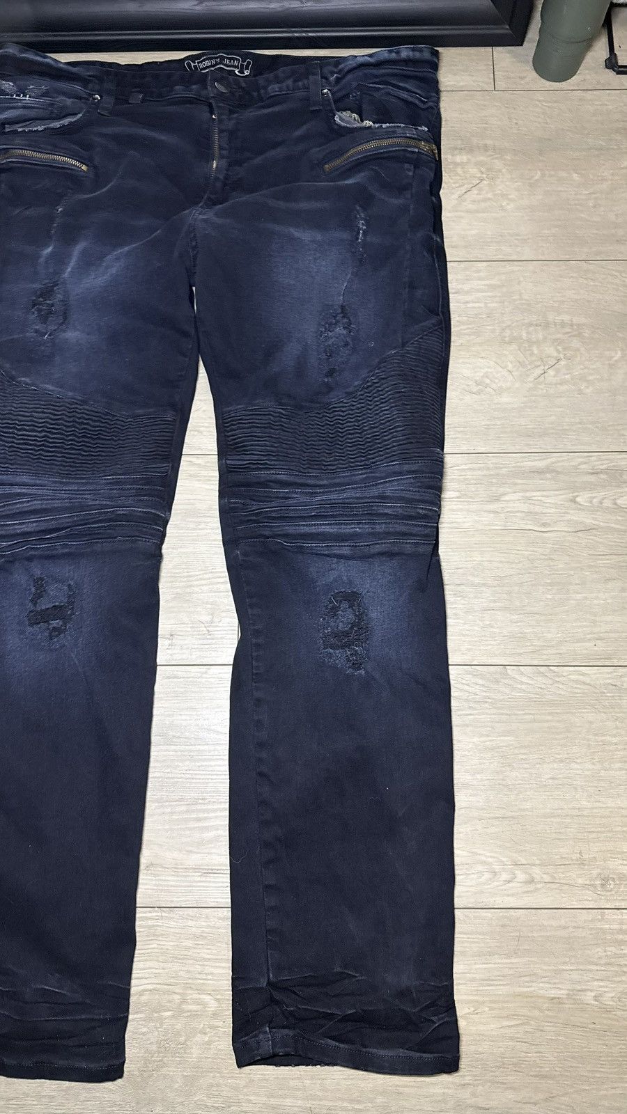 Robins Jeans Y2K 2000s Robin’s Biker Jeans Slim Straight Indigo Black Size US 38 / EU 54 - 4 Thumbnail