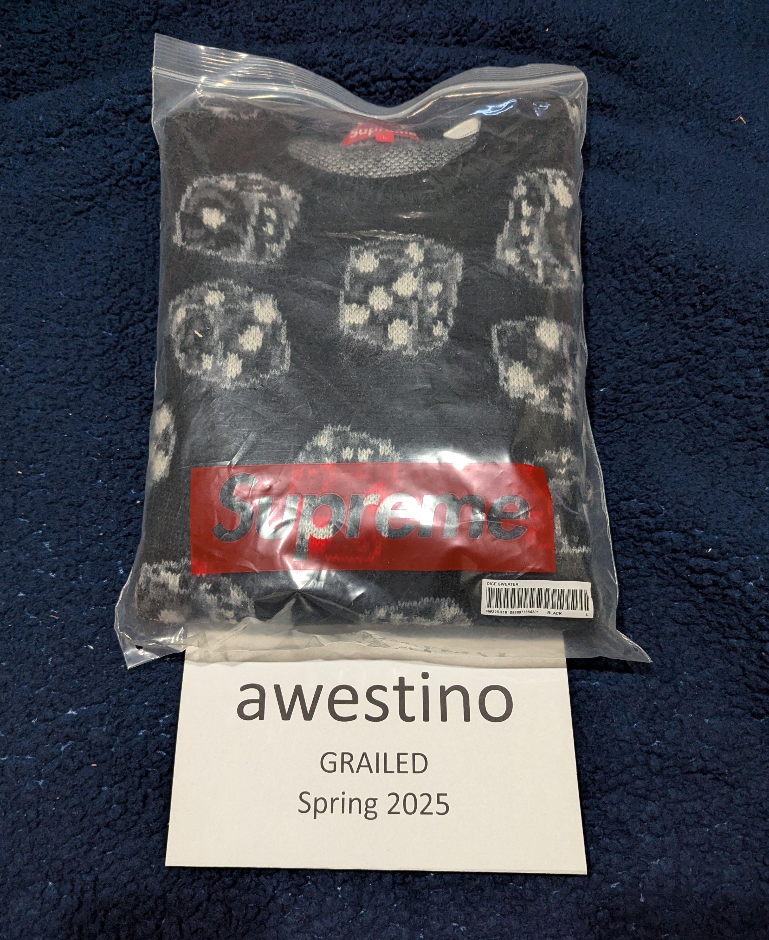 Supreme Brand New! Supreme F/W 22 Dice Sweater (Black) Large | Grailed