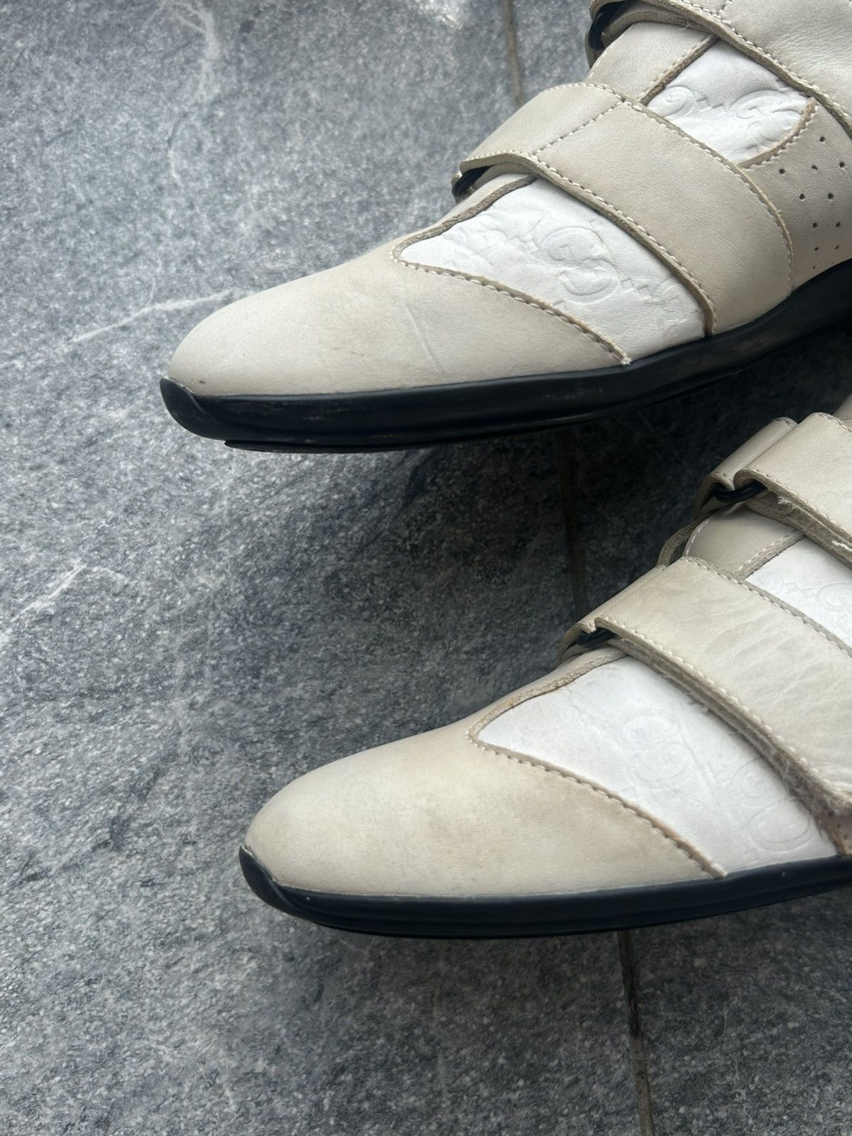 Gucci shoes gucci leather trainers web GG velcro straps sneakers Size US 5.5 / EU 38 - 3 Thumbnail
