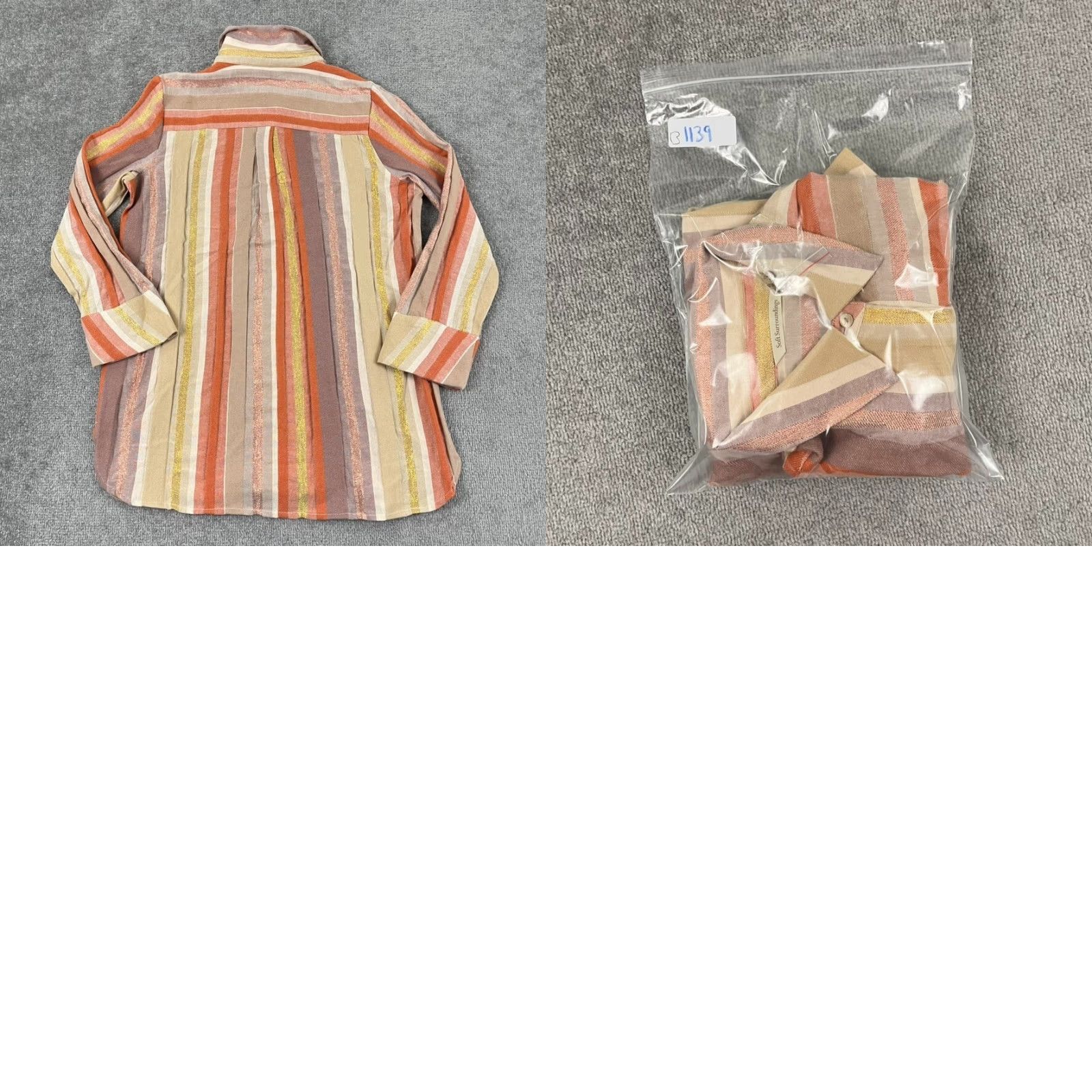 Soft Surroundings Soft Surroundings Shirt Womens PM Petite Medium Maddalena Metallic Button Down Size M / US 6-8 / IT 42-44 - 8 Thumbnail