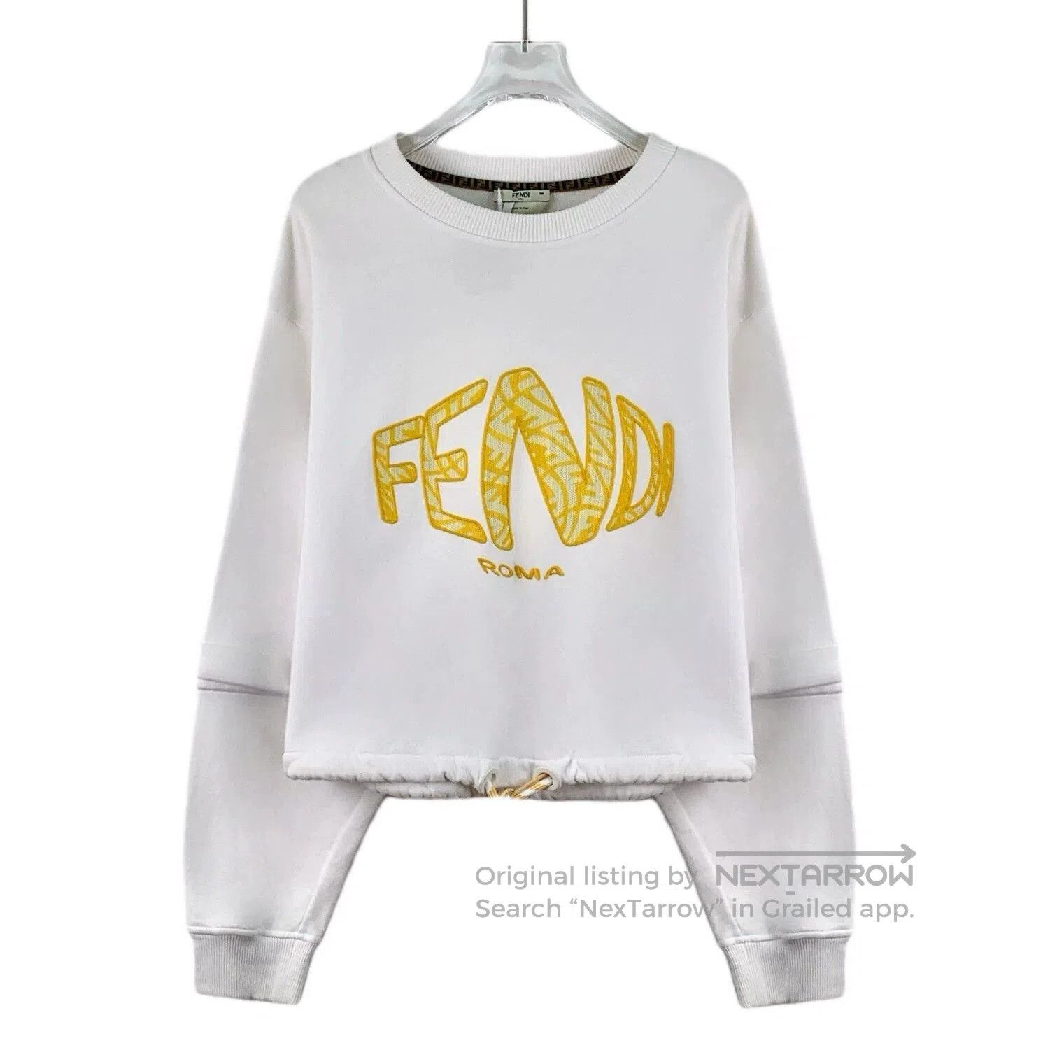Fendi fendi white logo embroidered long sleeve sweatshirt. Size US S / EU 44-46 / 1 - 1 Thumbnail
