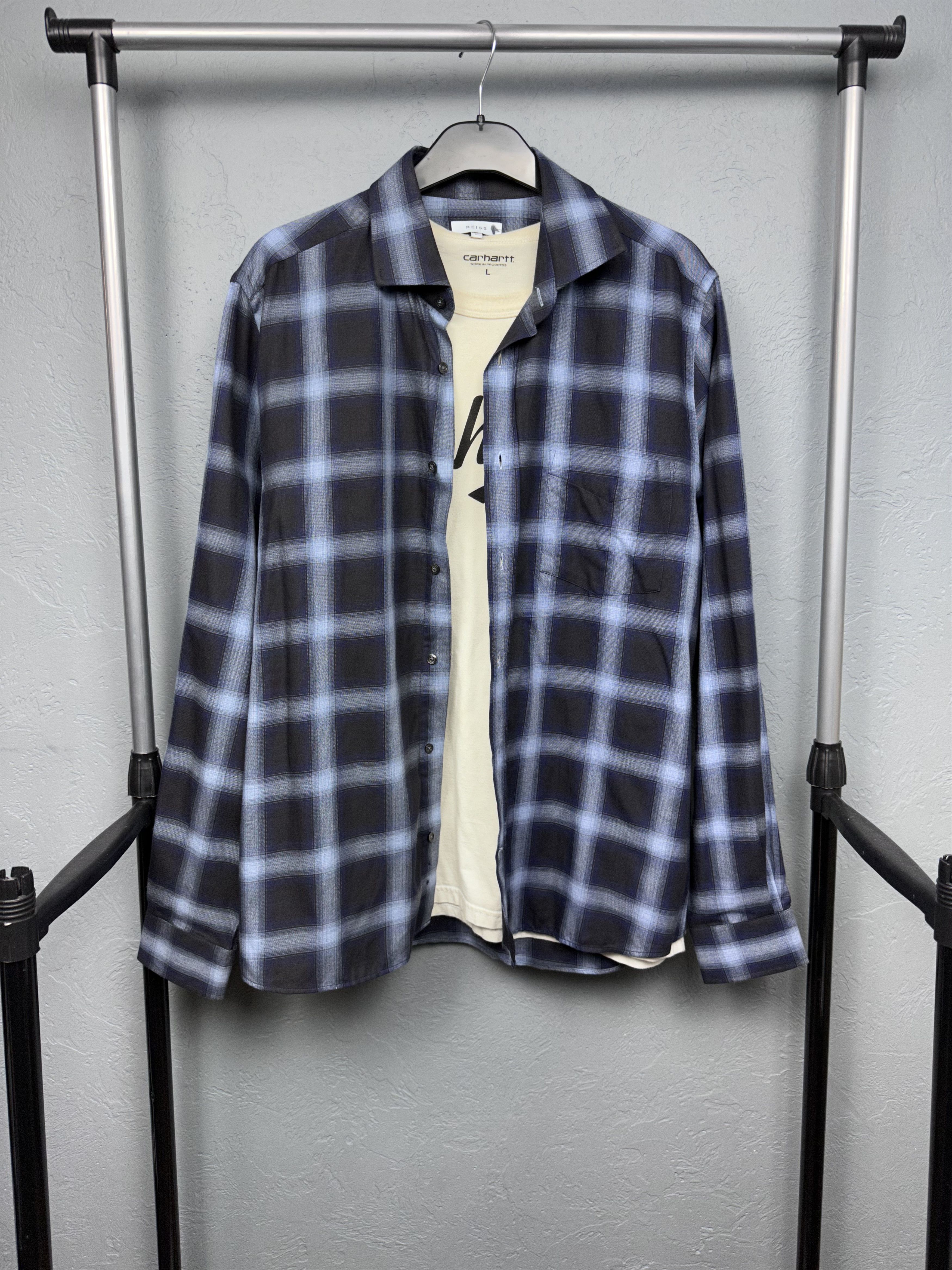 Flannel Reiss Mens Flannel Plaid Shirt Size US L / EU 52-54 / 3 - 1 Thumbnail