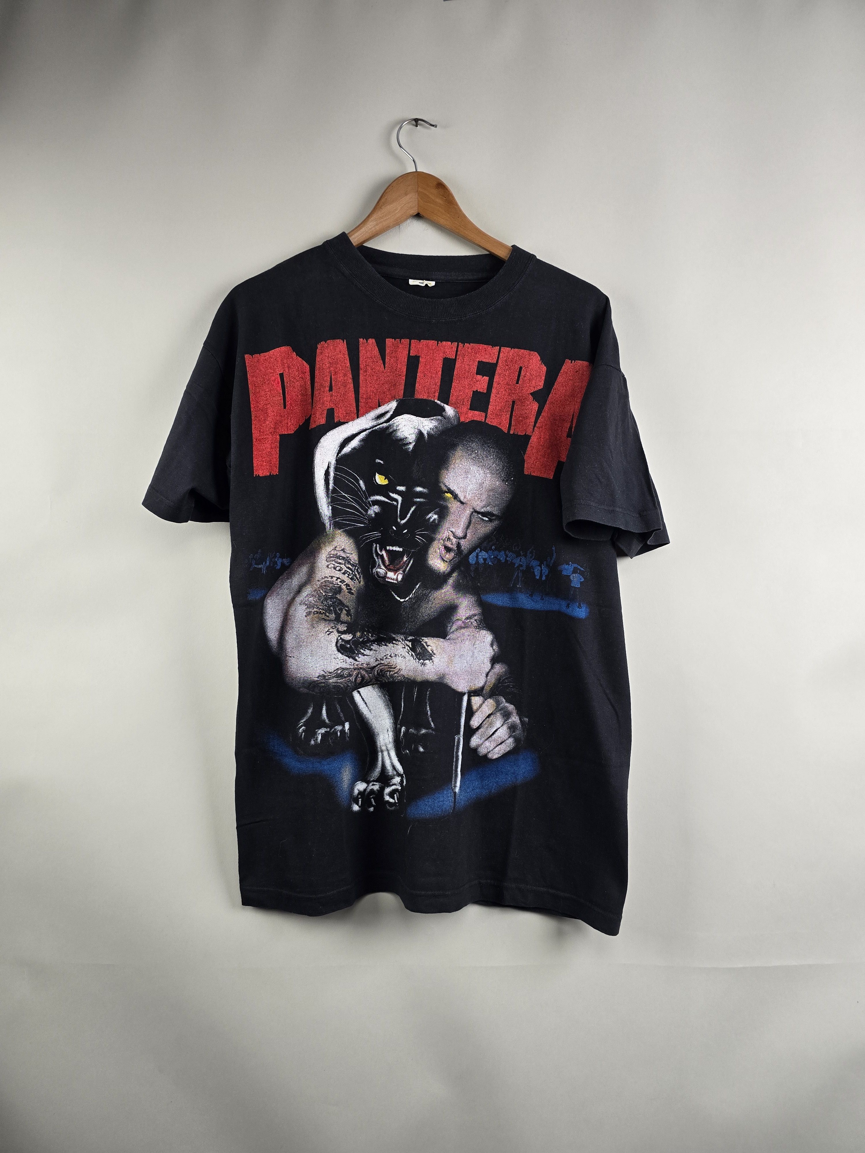 Band Tees × Vintage 90s Pantera Full Print Bootleg XL 23" 29" Size US XL / EU 56 / 4 - 1 Thumbnail