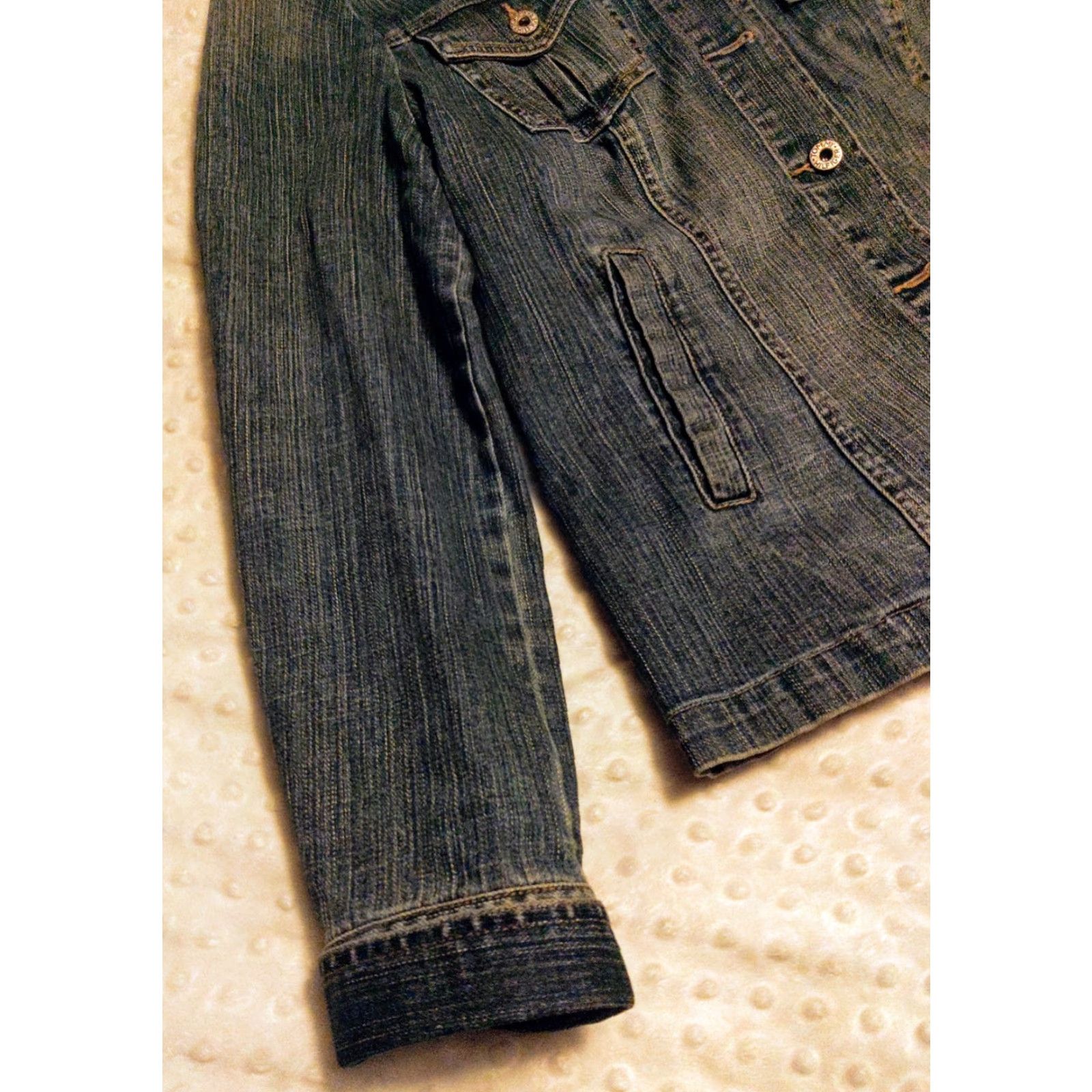 Tommy Hilfiger Tommy Hilfiger Womens Jacket Denim Blue Tag L Button Stretch Casual, Travel, Party/Cocktail 90s Theme Womens Jacket Size L / US 10 / IT 46 - 3 Thumbnail