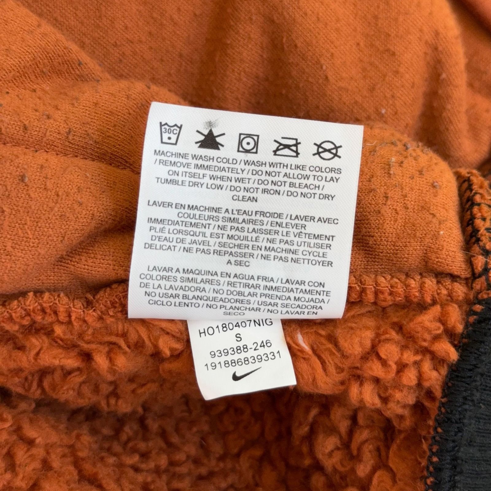 Nike Nike Women's "Wolf" Sherpa Sport Fleece Bomber Jacket Orange Size S / US 4 / IT 40 - 8 Thumbnail