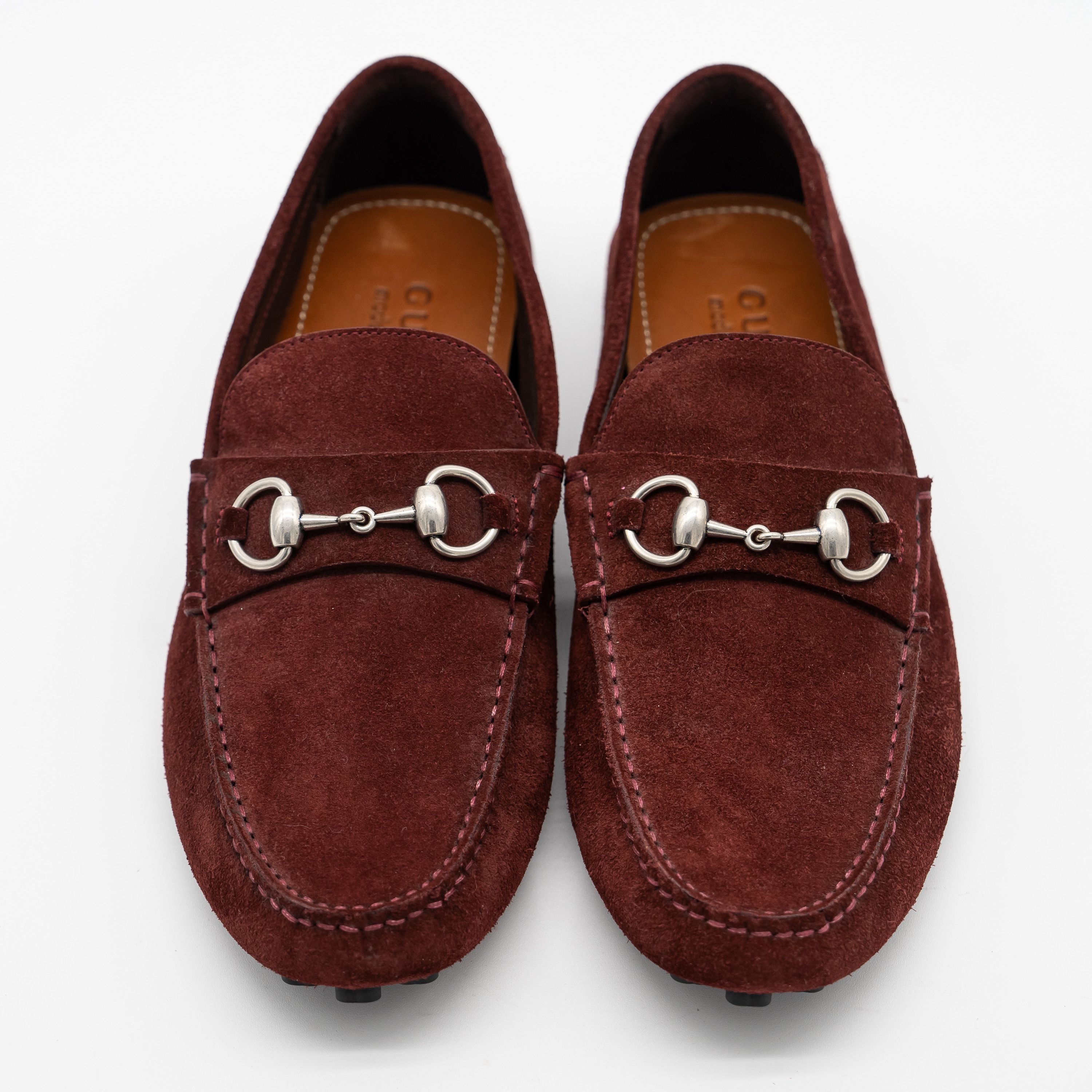 Gucci 7G 7.5 US Gucci Burgundy Red Suede Loafers Driver Horsebit Size US 7.5 / EU 40-41 - 3 Thumbnail
