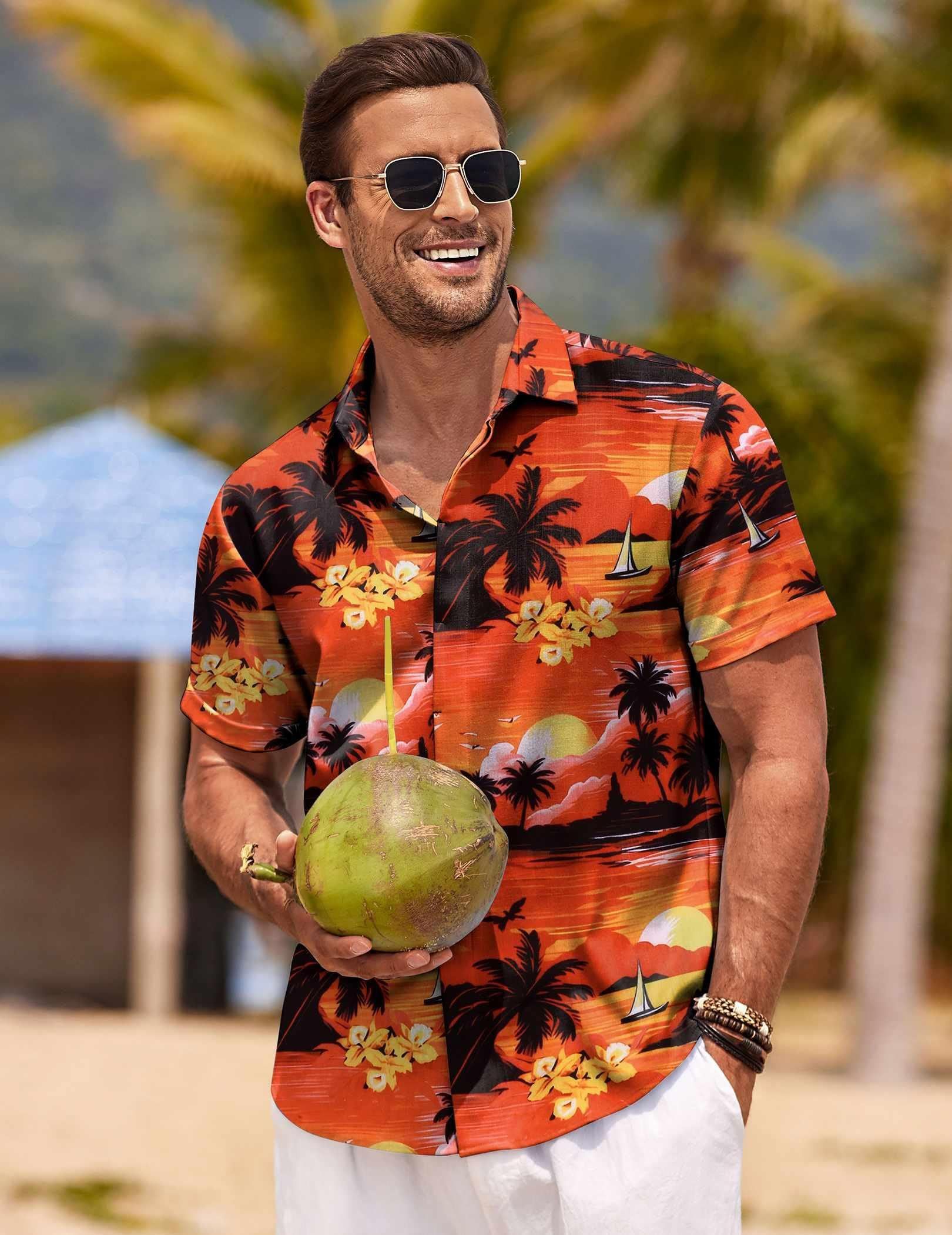 Other Men's linen beach summer shirt Size US L / EU 52-54 / 3 - 4 Thumbnail
