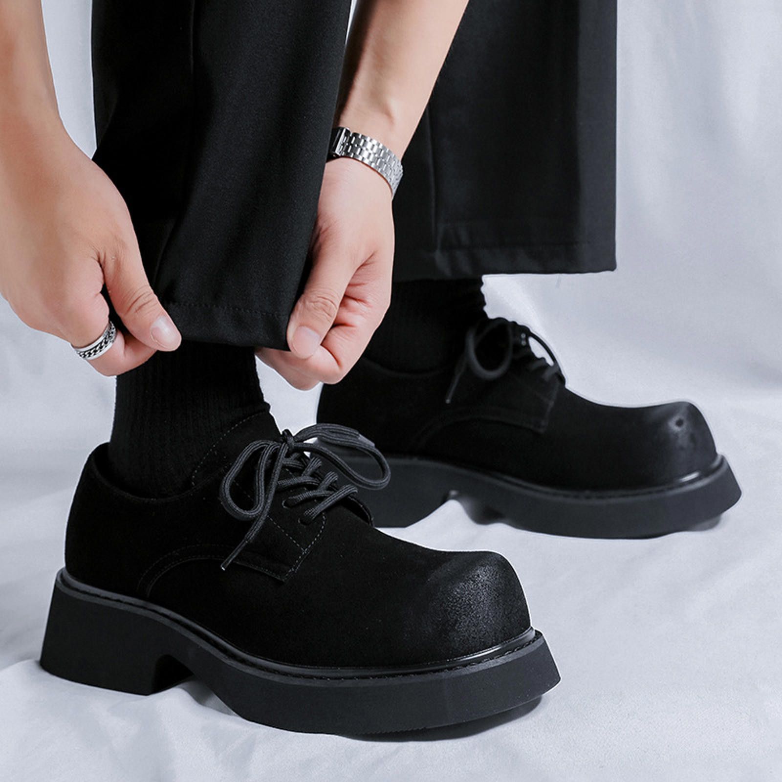 Trendy Black Platform Oxfords
