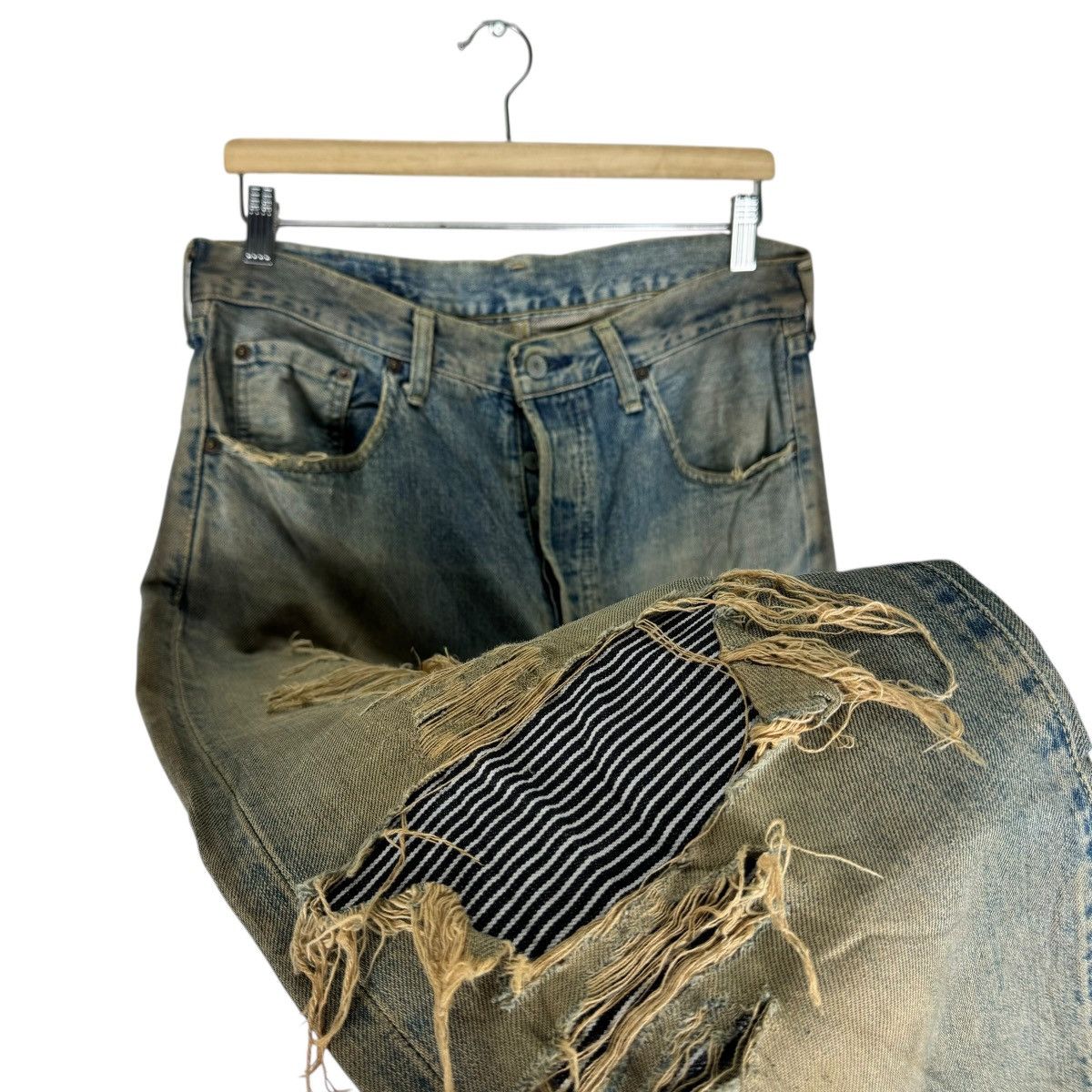 Levi's ☀️LEVI’S 503 BIG E J22 PATCHWORK DENIM JEANS PANTS Size US 32 / EU 48 - 1 Thumbnail